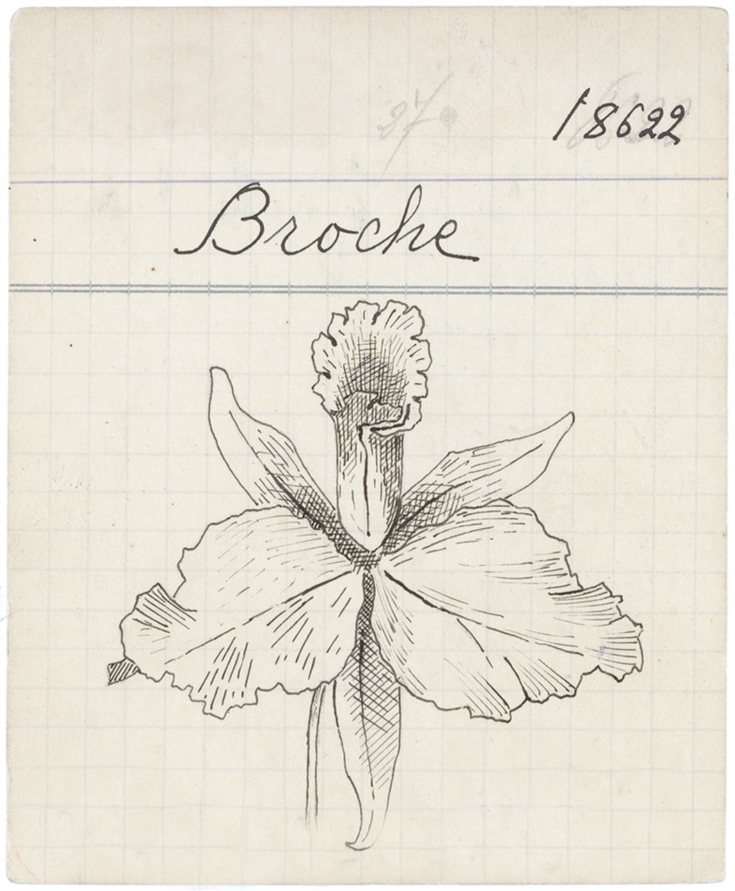 Product card of an Orchid brooch, 1927