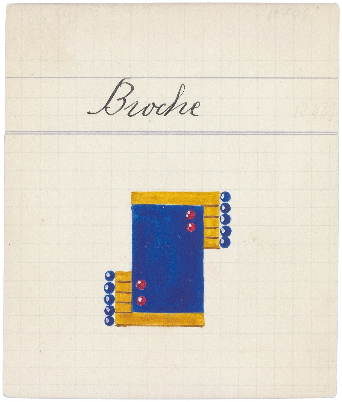 Product card of an Art Deco brooch, 1930