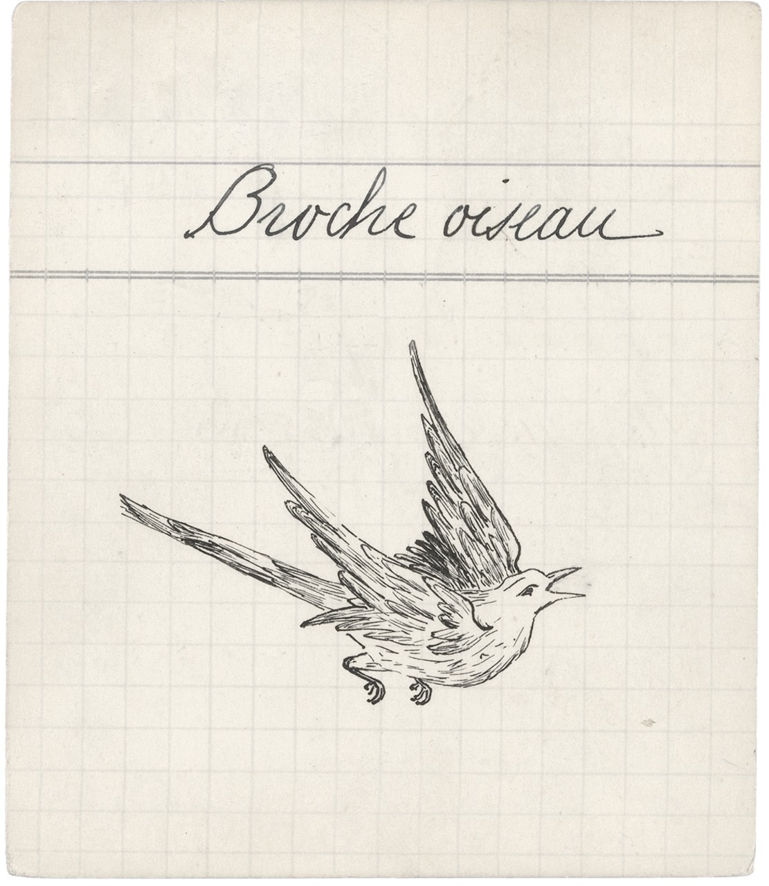 Pancarte produit de la Broche OIseau, 1928