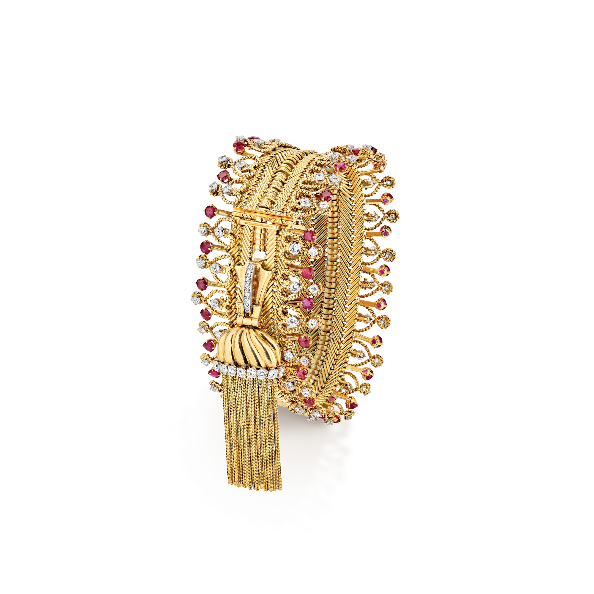 Zip necklace transformable into a bracelet, 1954
Platinum, yellow gold, rubies, diamonds
Van Cleef & Arpels Collection