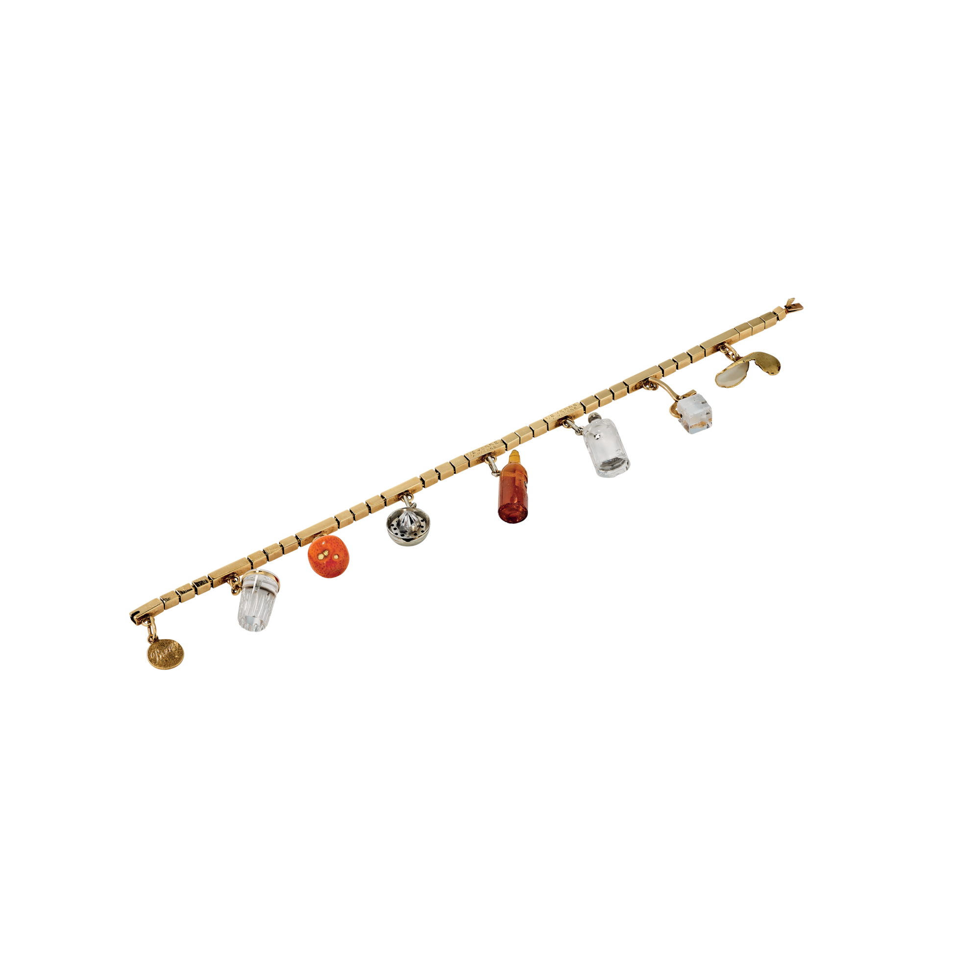 Bronx Cocktail bracelet, 1937
Yellow gold, colored stones, glass, and enamel
Van Cleef & Arpels Collection