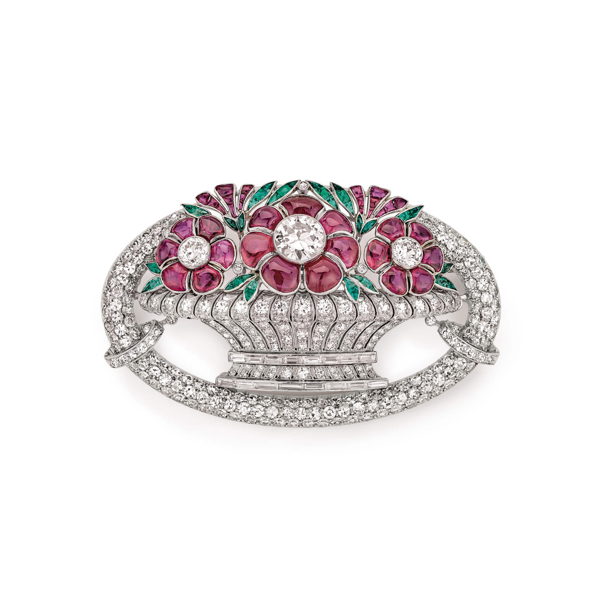 Corbeille de fleurs brooch, 1927
Platinum, emeralds, rubies, and diamonds
Van Cleef & Arpels Collection