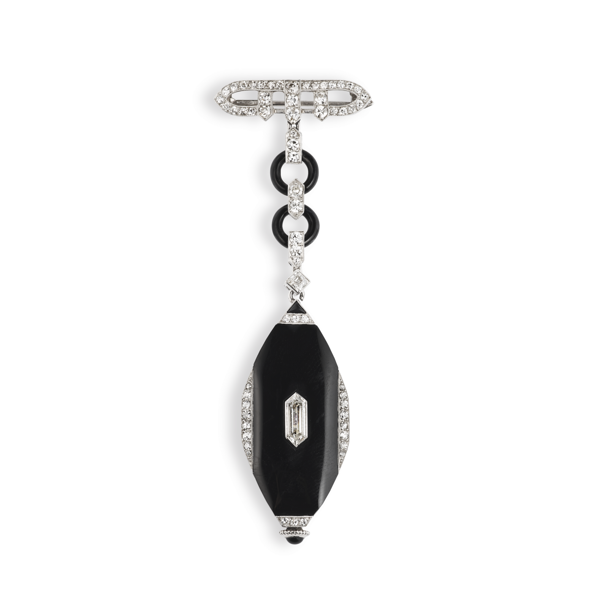 Chatelaine watch, 1922
Platinum, onyx, and diamonds 
Van Cleef & Arpels Collection