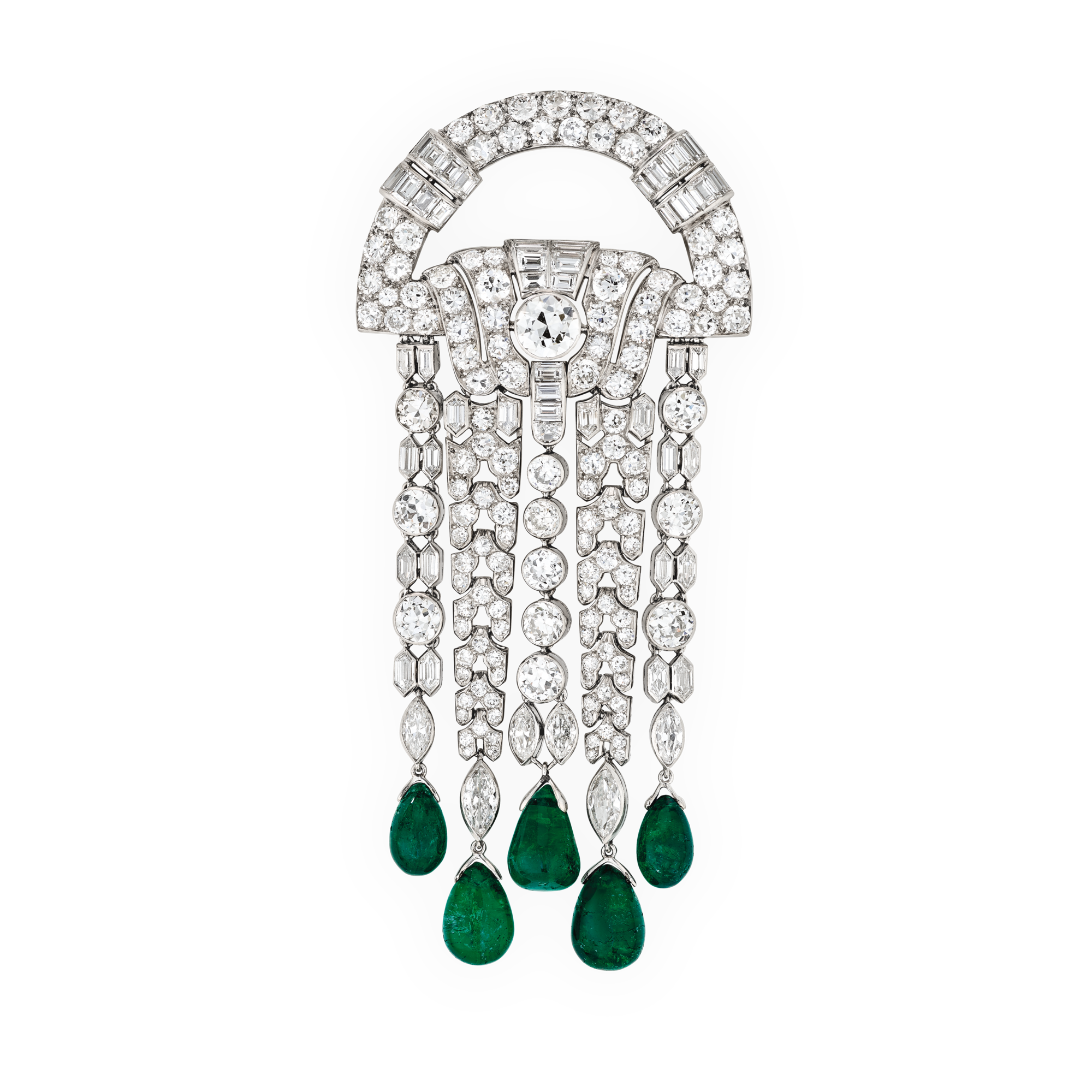 Brooch, 1928
Platinum, emeralds, diamonds
Van Cleef & Arpels Collection