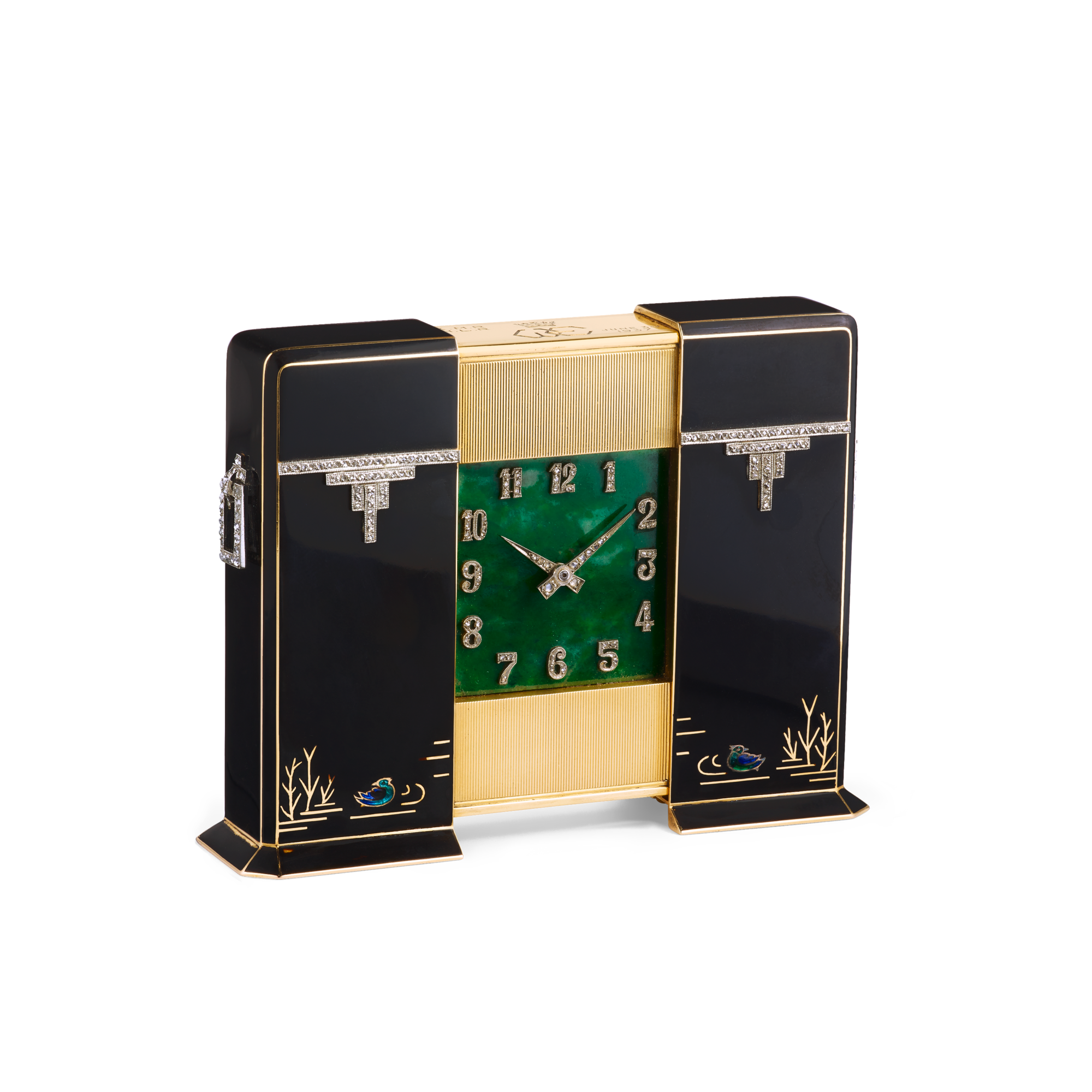 Ducks table clock, 1930
Yellow gold, jade, enamel, and diamonds
Van Cleef & Arpels Collection