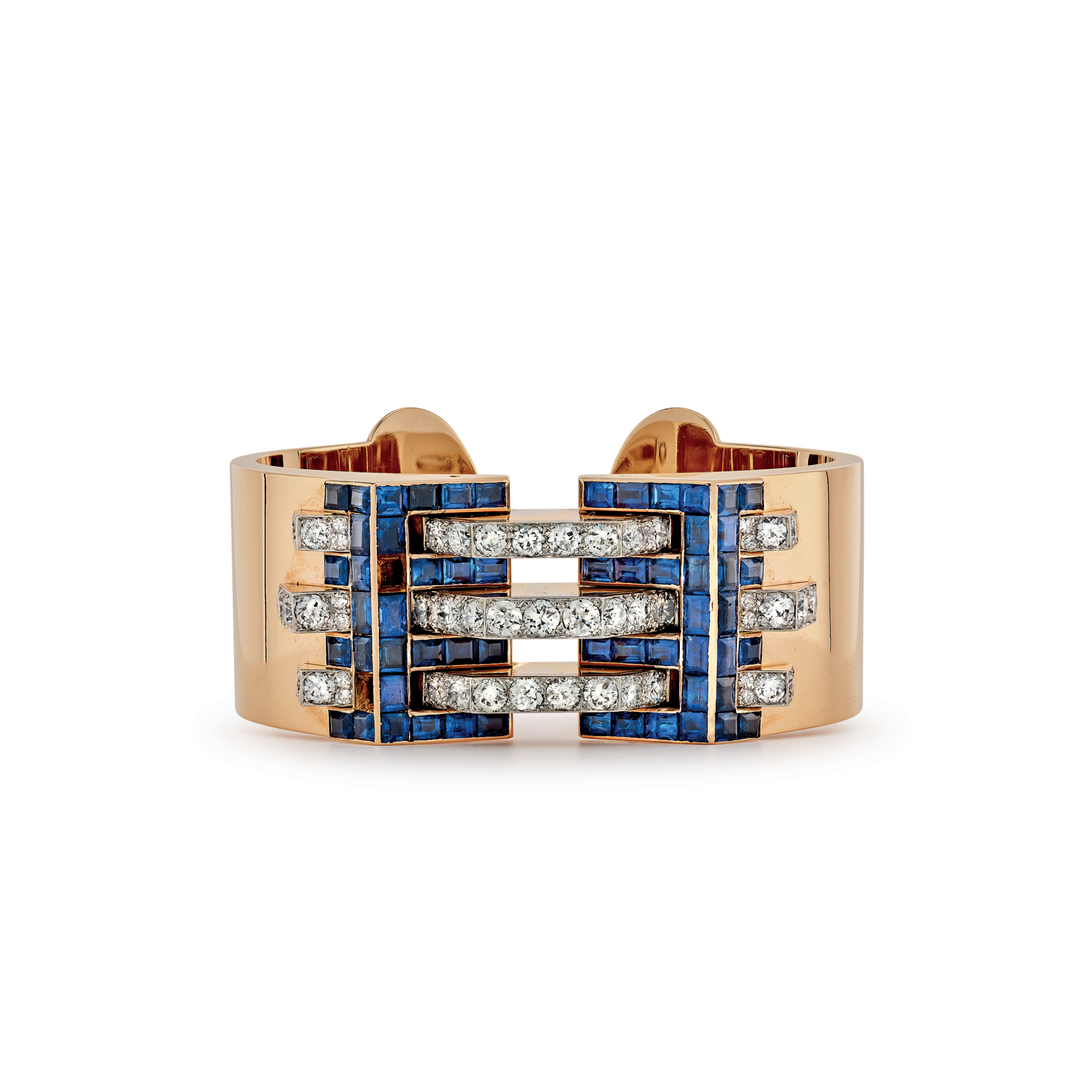 Bracelet, 1935
Platinum, red gold, sapphires, and diamonds
Van Cleef & Arpels Collection