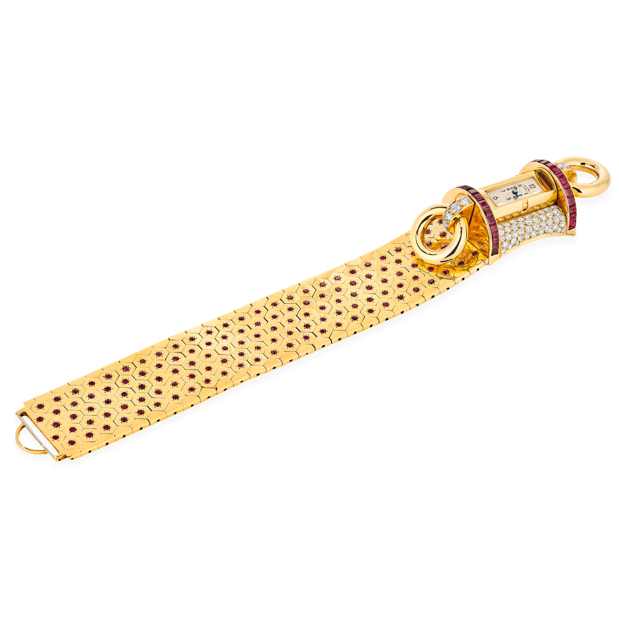 Ludo Tourniquet wristwatch, 1937
Yellow gold, rubies, and diamonds
Van Cleef & Arpels Collection