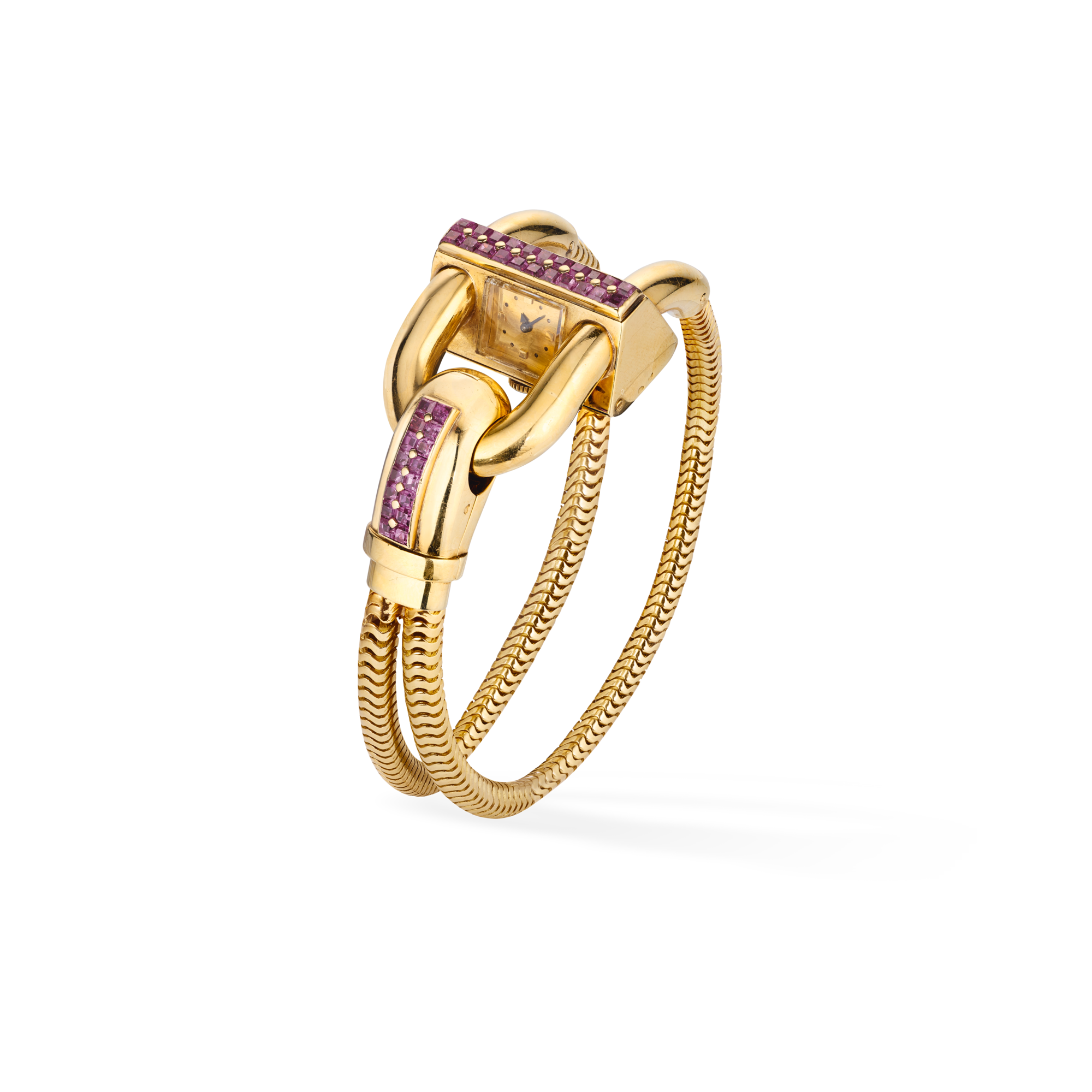 Cadenas wristwatch, 1943
Yellow gold, rubies
Van Cleef & Arpels Collection