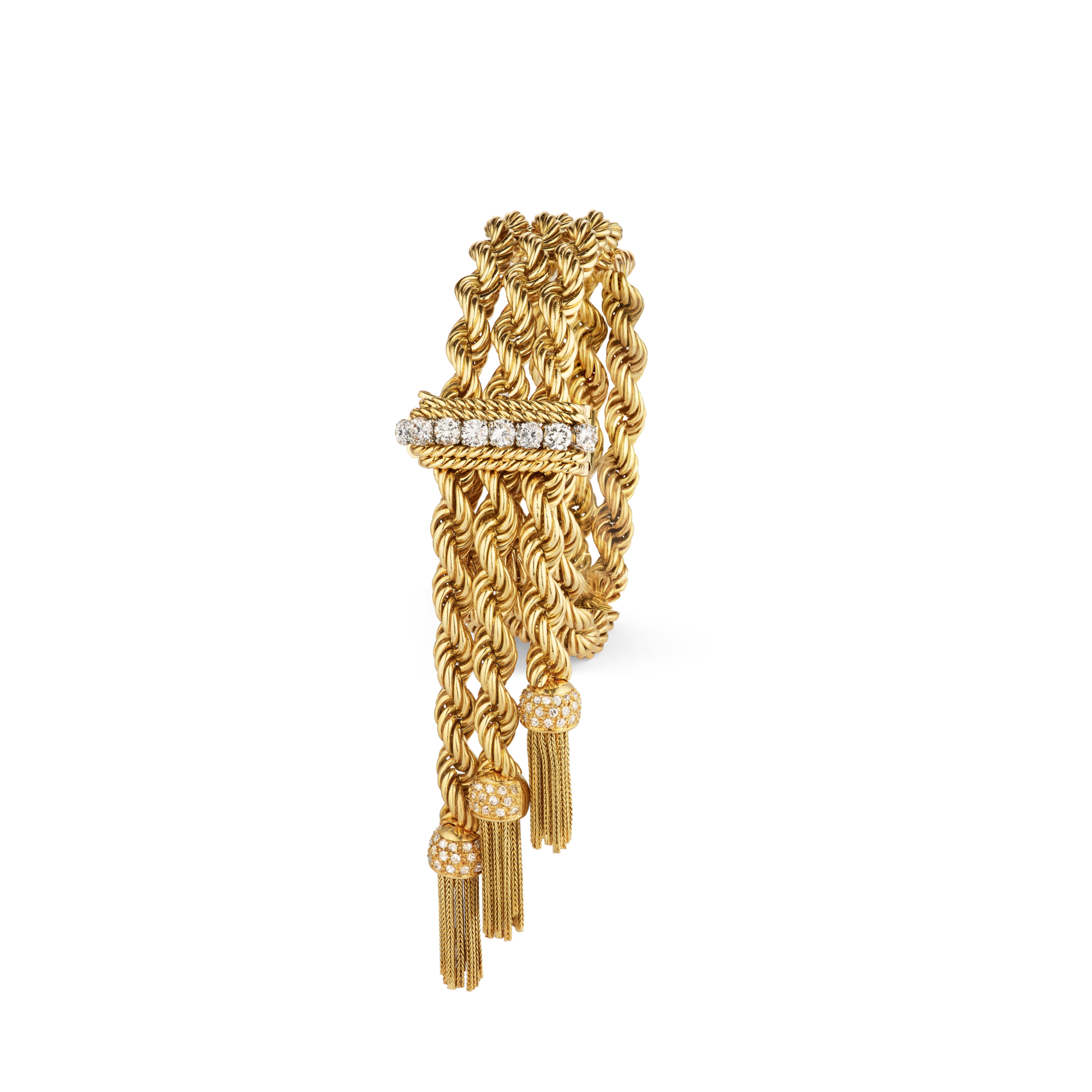 Ludo Three Cords bracelet, 1949
Platinum, yellow gold, and diamonds
Van Cleef & Arpels Collection