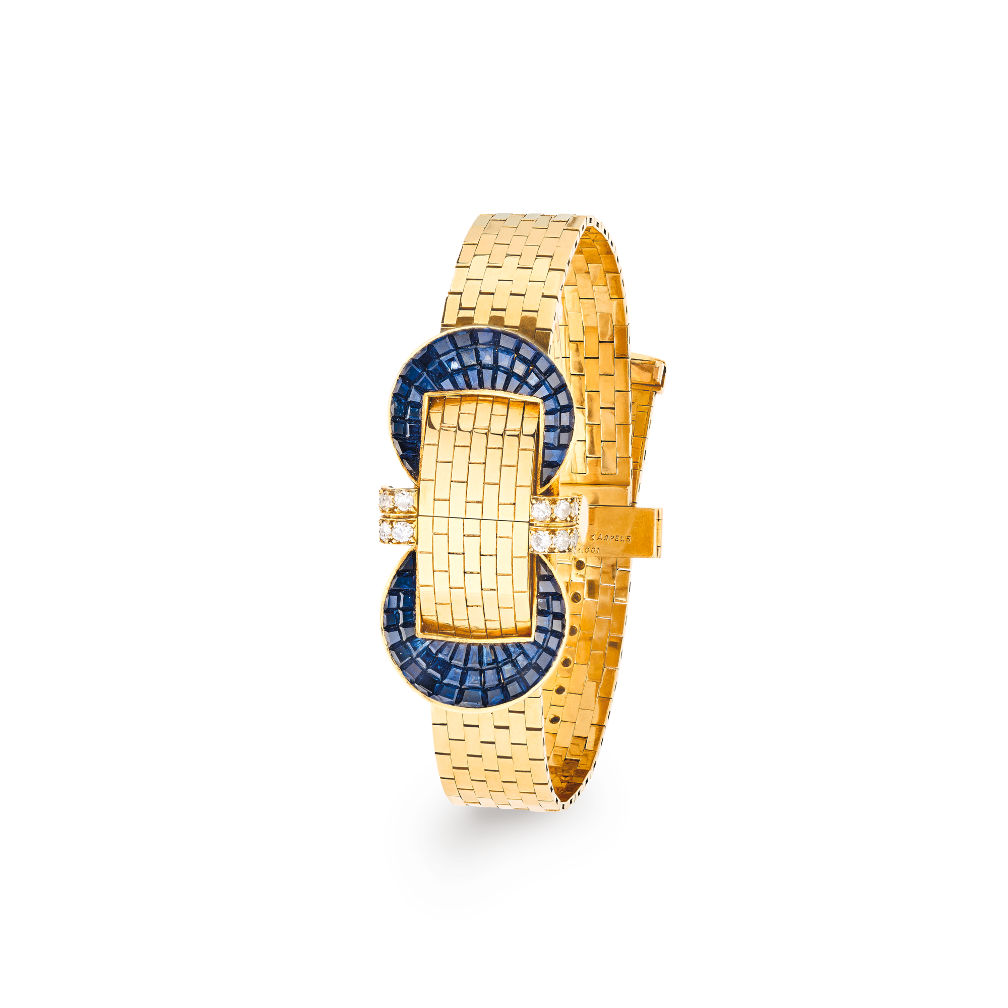 A volets wristwatch, 1949
Yellow gold, Mystery Set sapphires, diamonds
Van Cleef & Arpels Collection