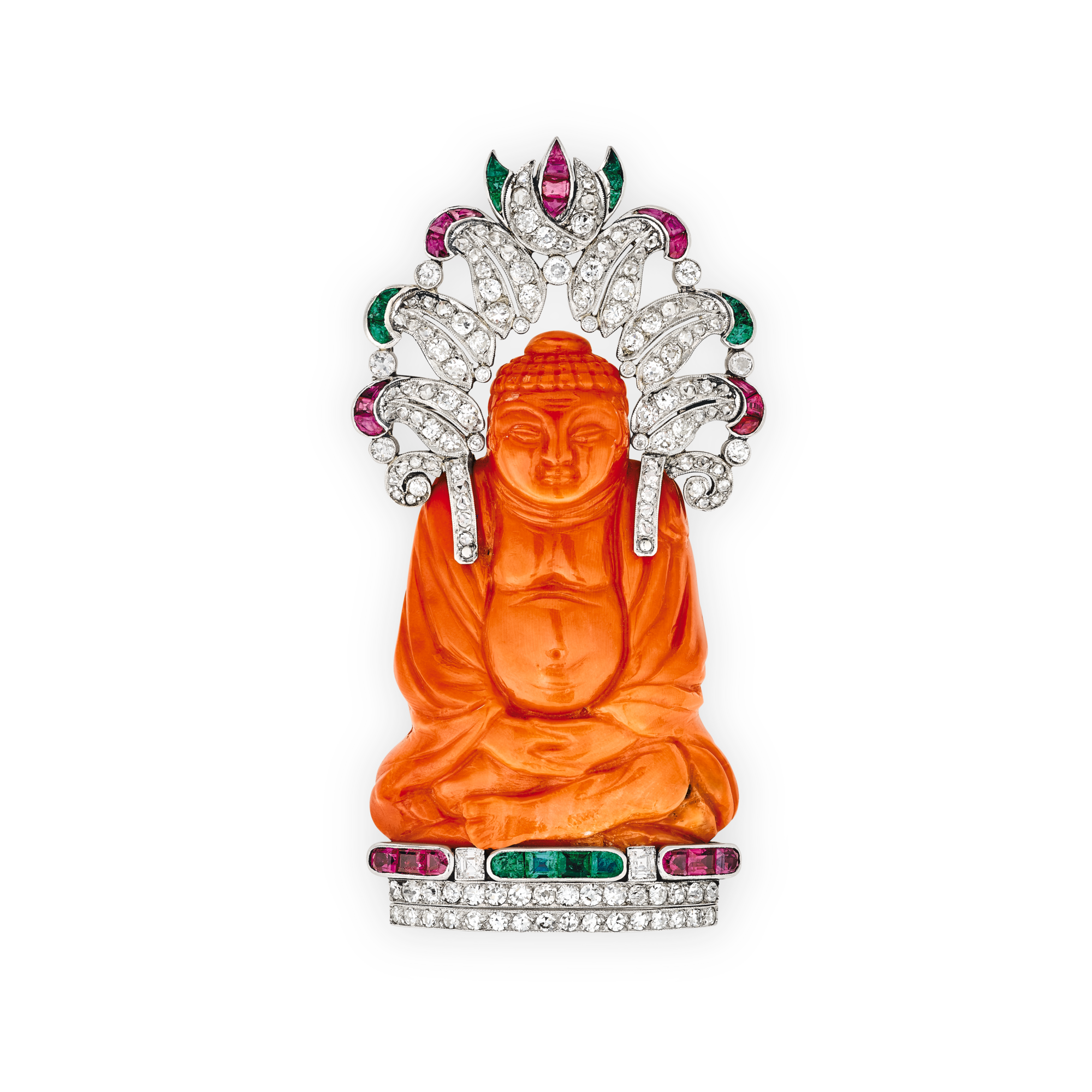 Buddha brooch, 1927
Platinum, emeralds, rubies, coral, and diamonds
Van Cleef & Arpels Collection