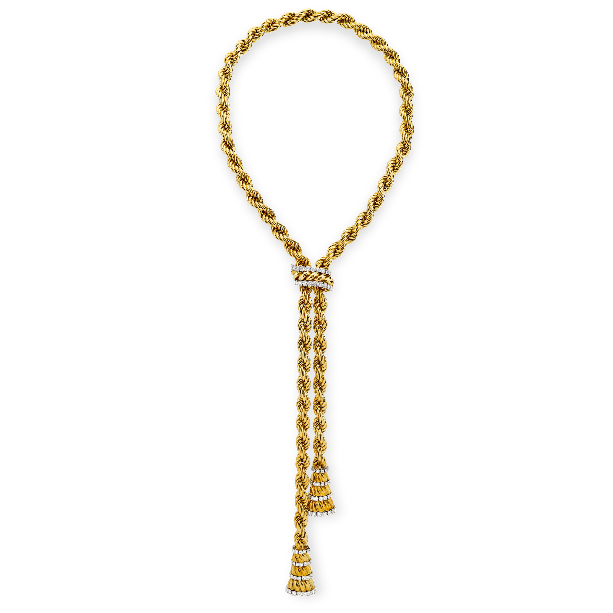 Cord necklace, circa 1950
Yellow gold, diamonds
Van Cleef & Arpels Collection