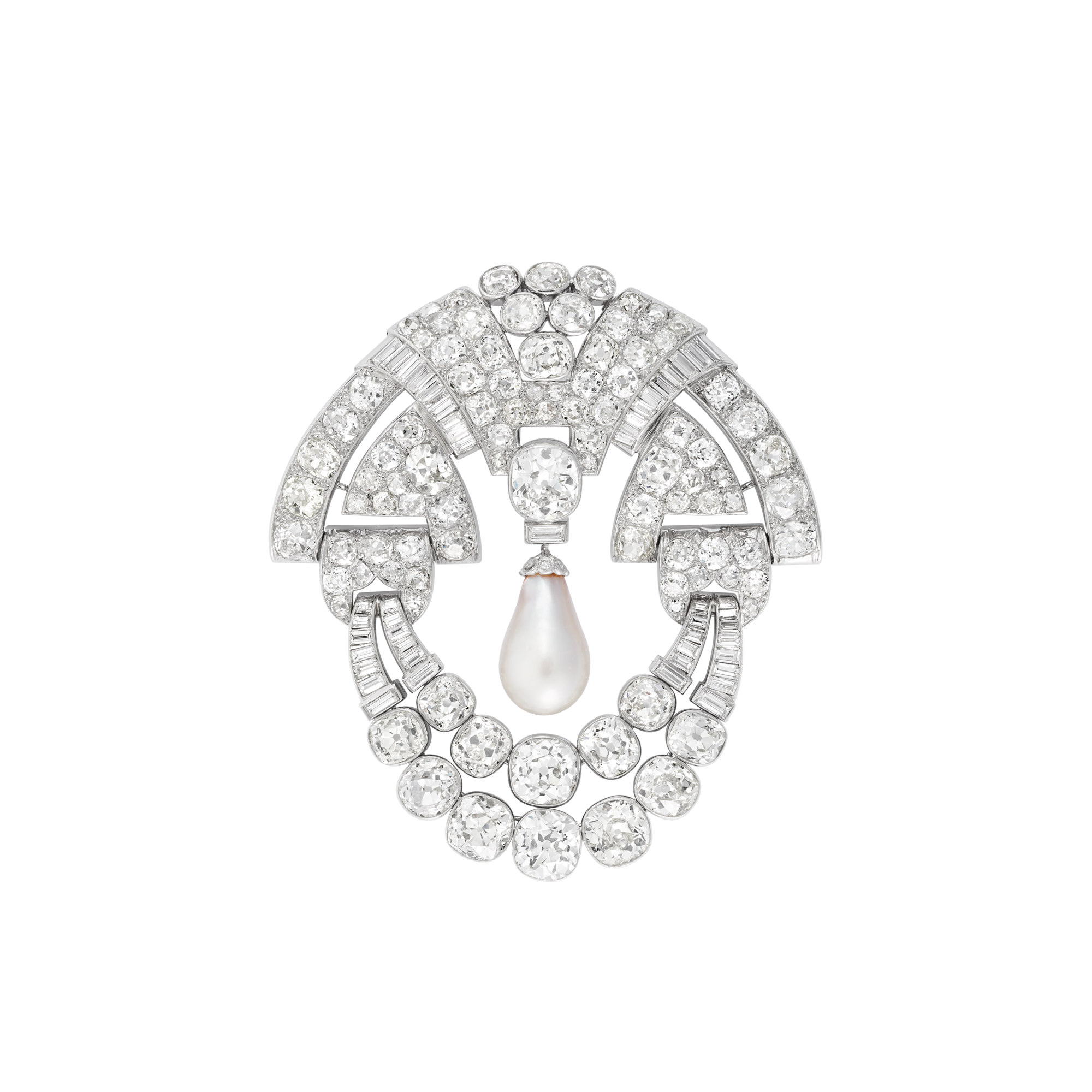 Brooch, circa 1930
Platinum, pearl, diamonds
Van Cleef & Arpels Collection