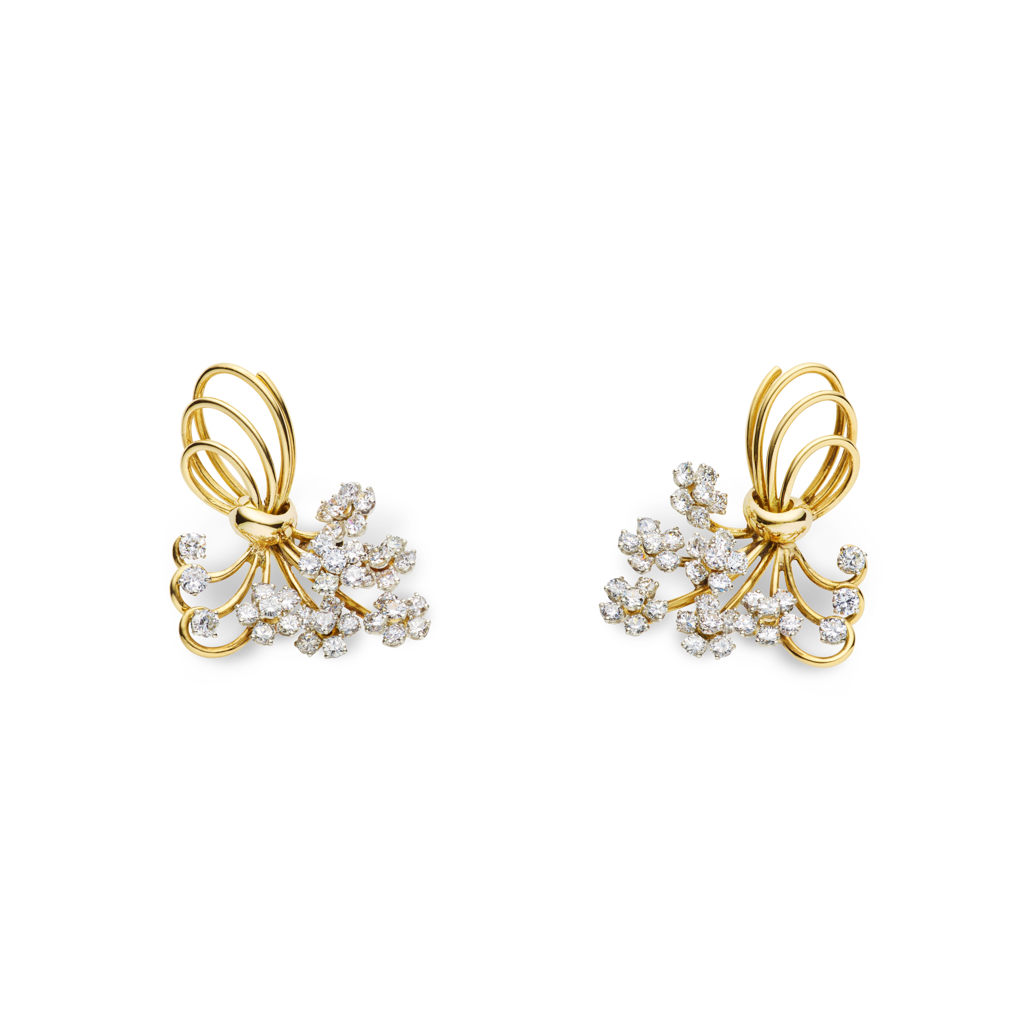 Flowers earrings, 1947
Platinum, yellow gold, and diamonds
Van Cleef & Arpels Collection