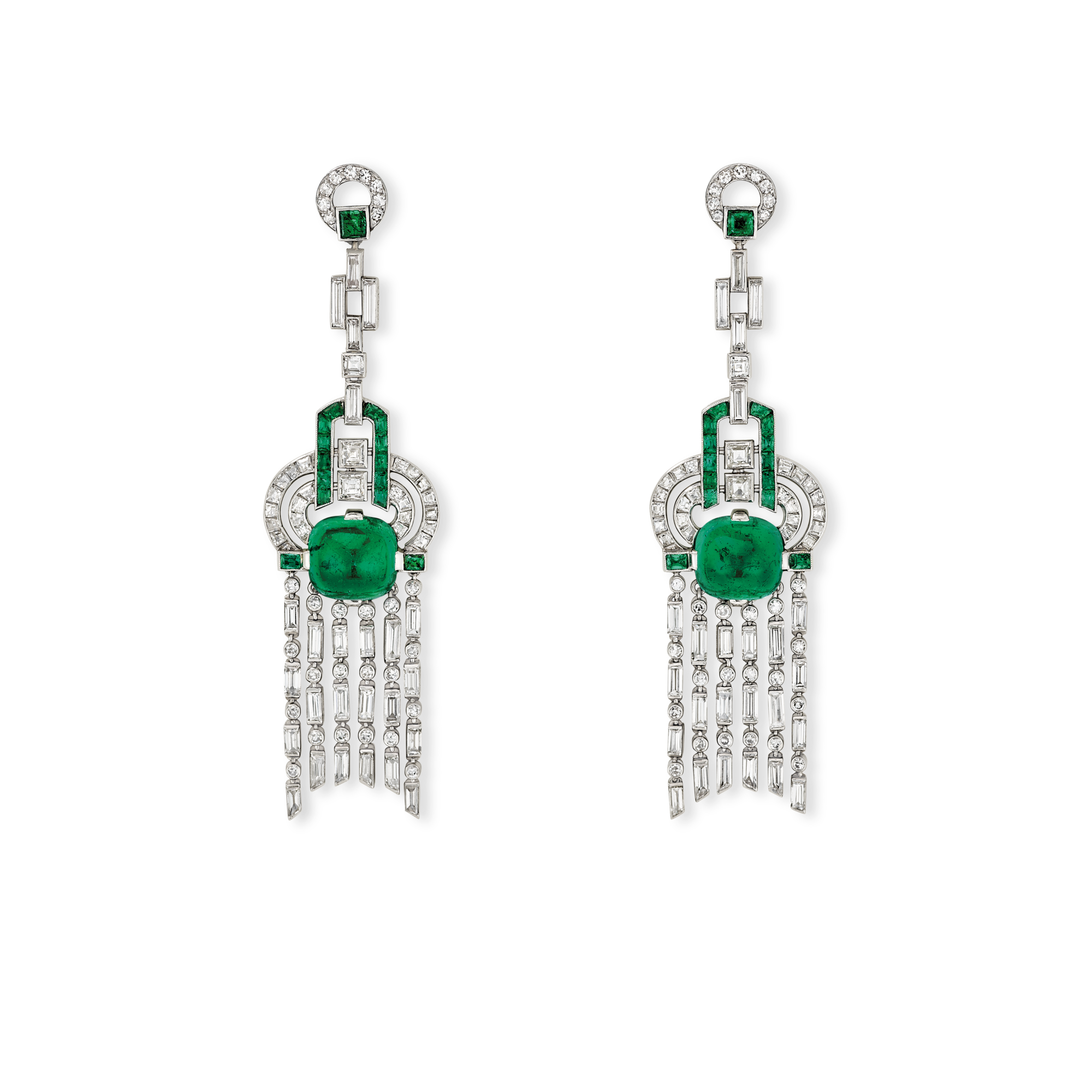 Pampilles earrings, 1923
Platinum, emeralds, diamonds