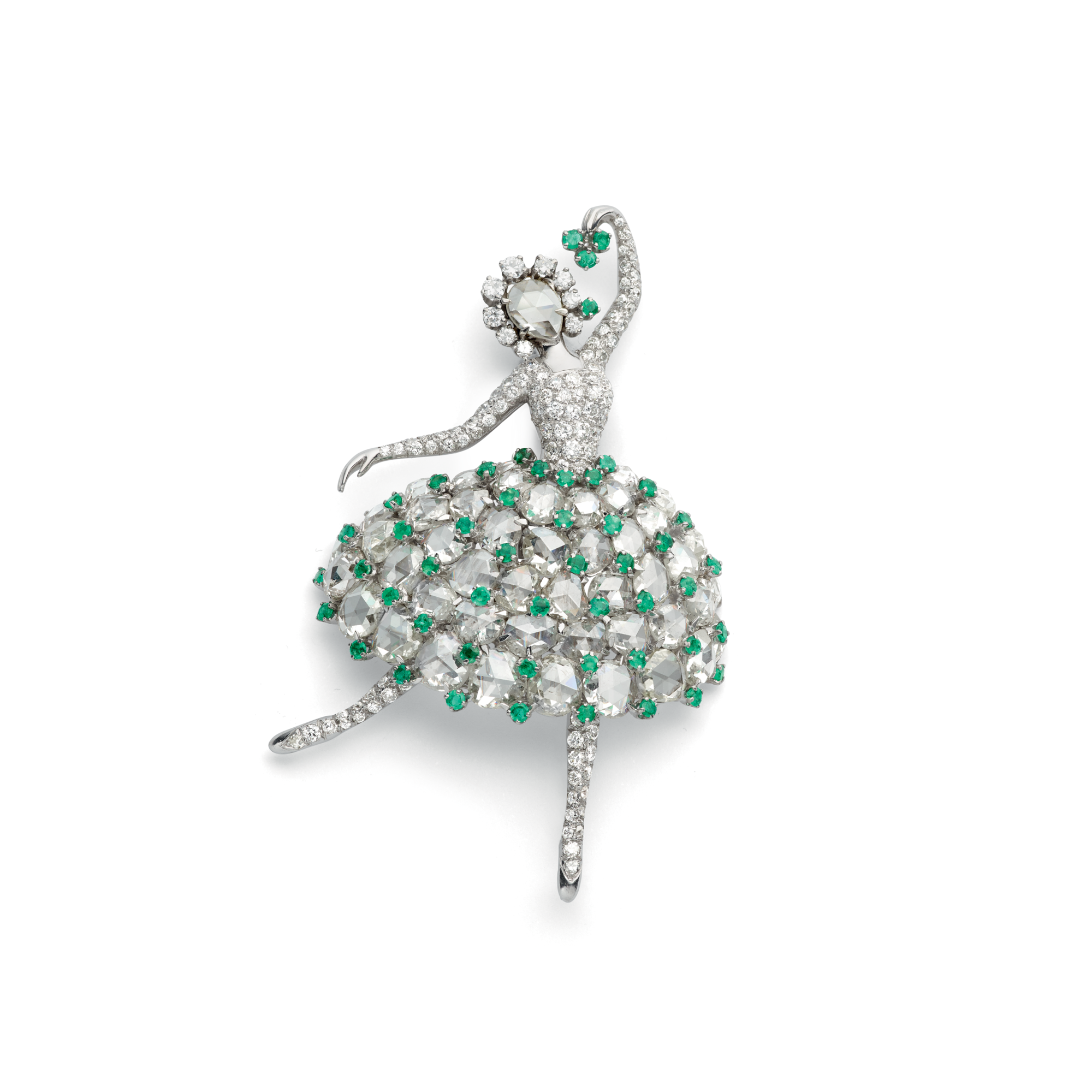 Dancer clip, 1945
Platinum, emeralds, and diamonds
Van Cleef & Arpels Collection