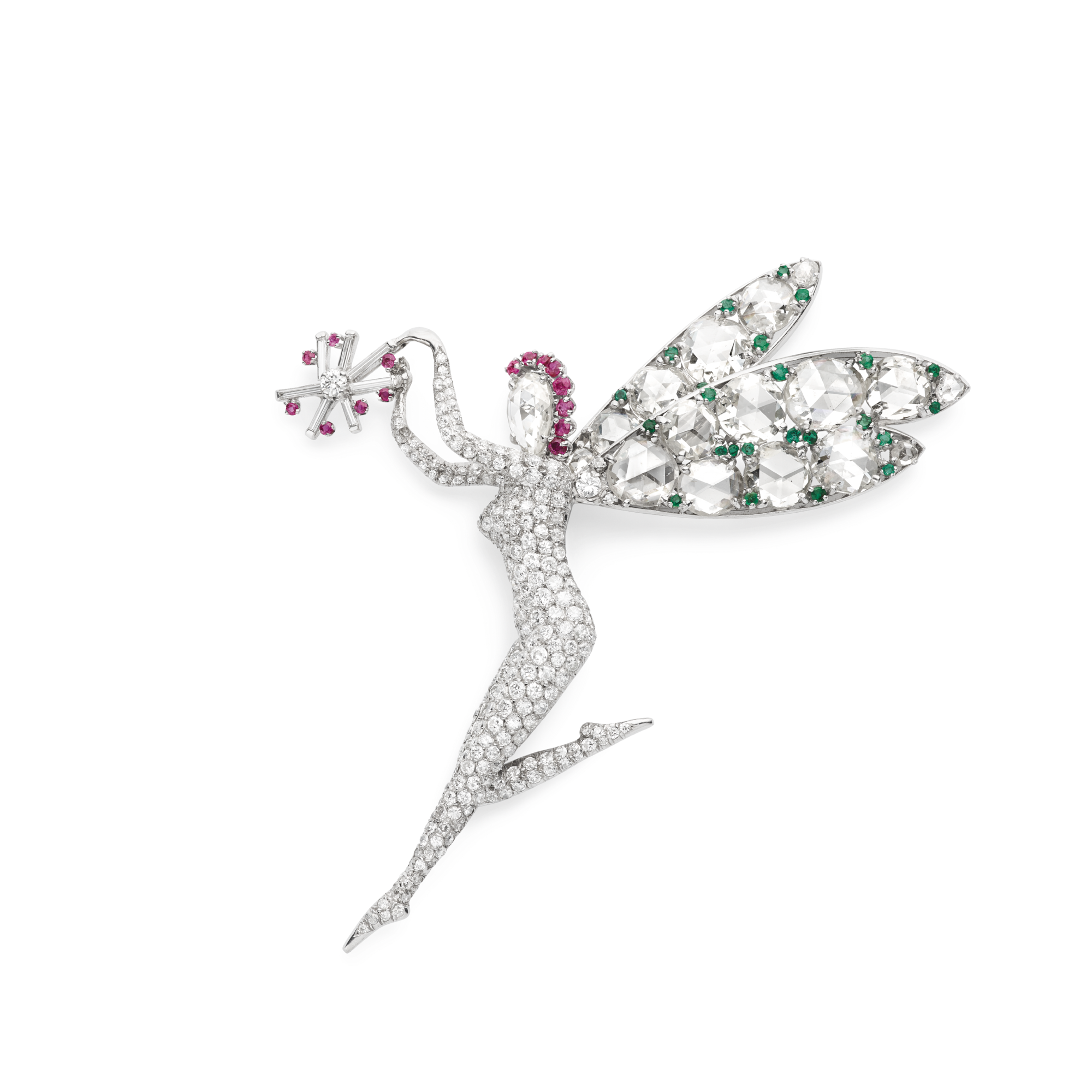 Fairy clip, 1943
Platinum, emeralds, rubies, and diamonds
Van Cleef & Arpels Collection