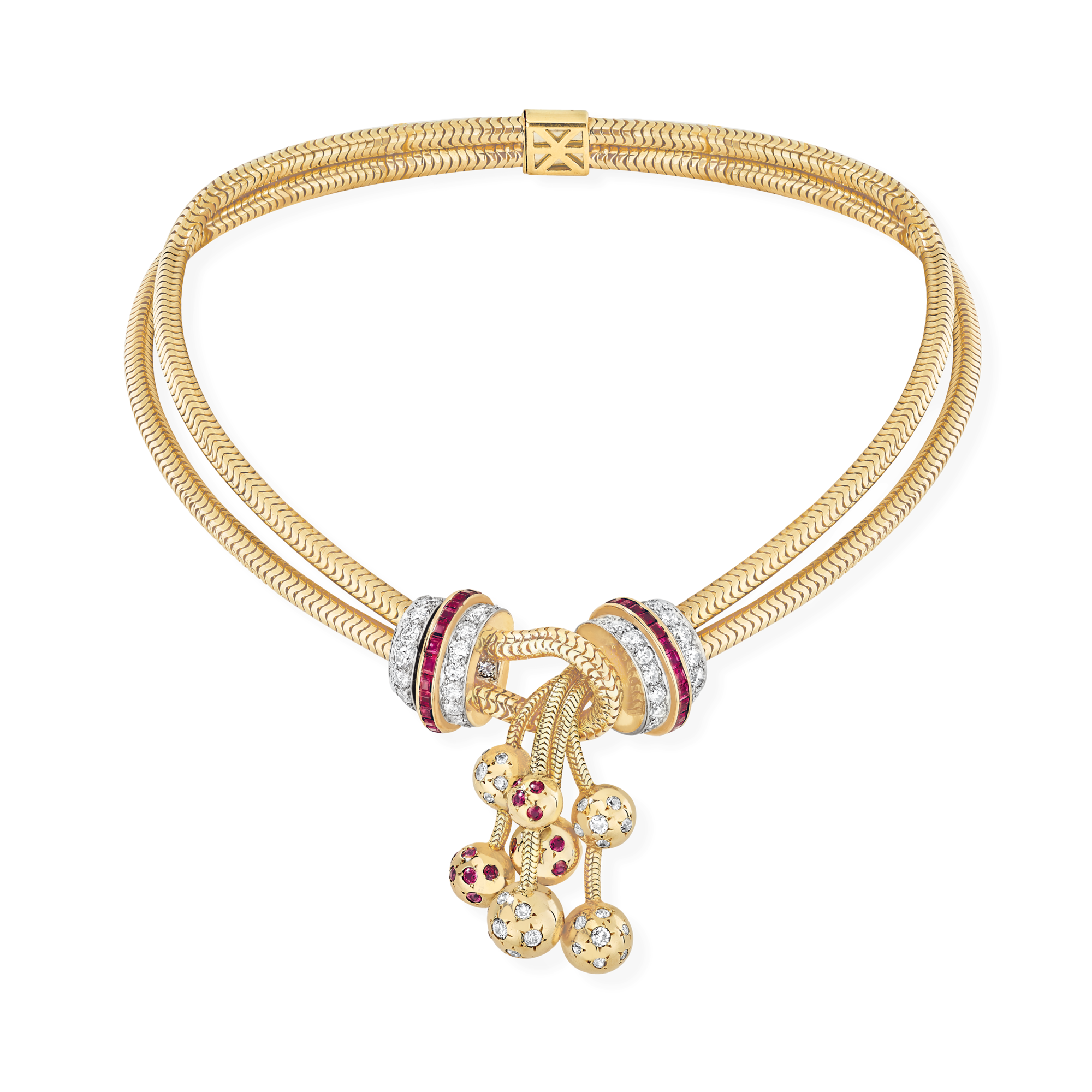 Necklace, 1943
Yellow gold, rubies, and diamonds
Van Cleef & Arpels Collection