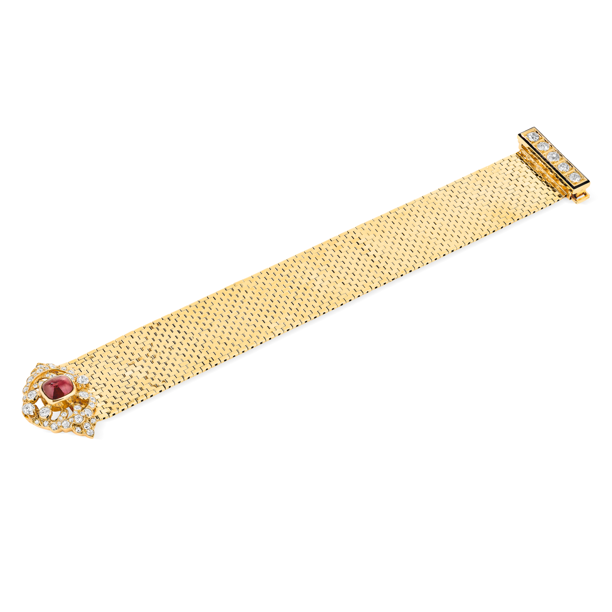 Ludo bracelet, 1935
Yellow gold, rubies, black enamel, and diamonds
Van Cleef & Arpels Collection