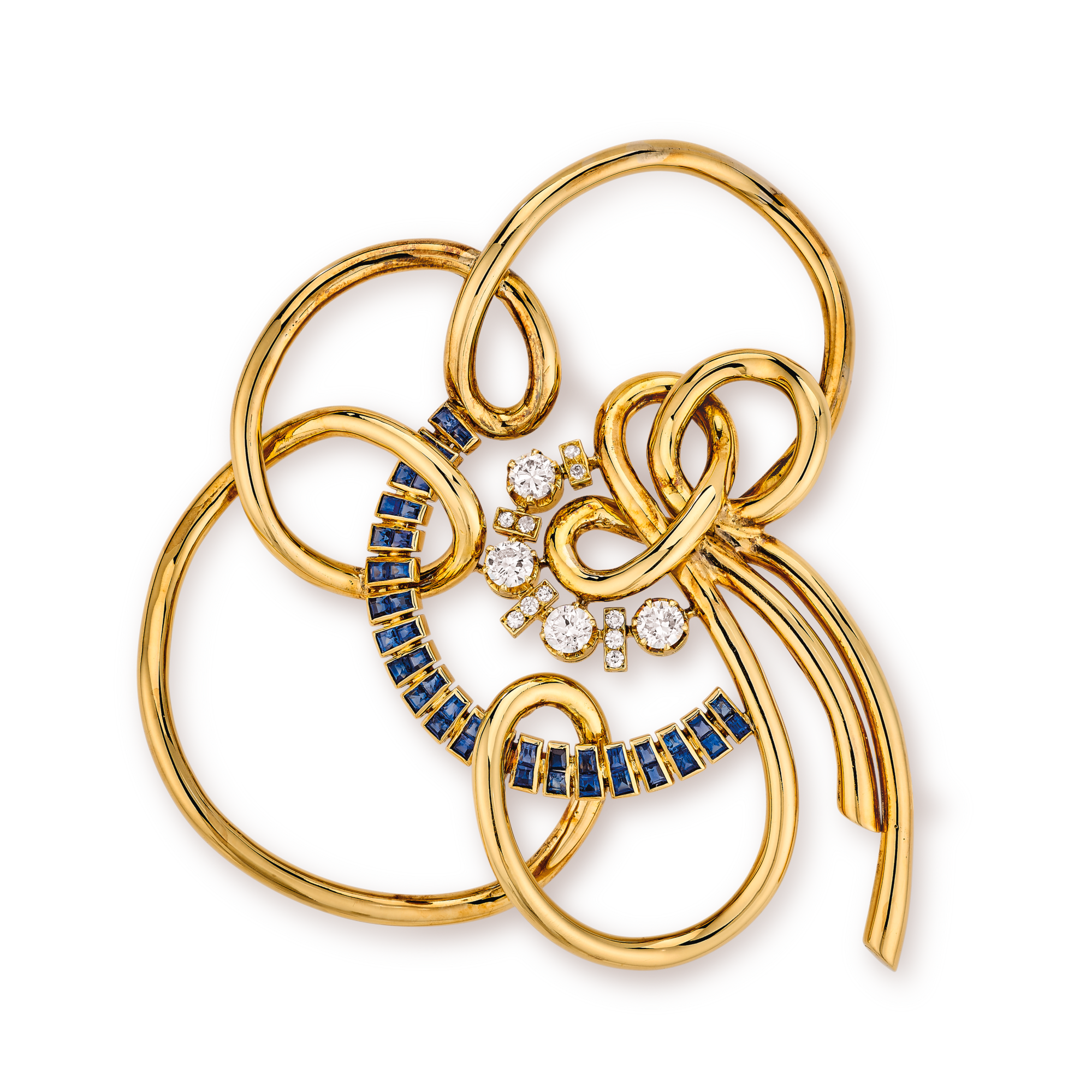 Fleur Silhouette clip, 1937
Yellow gold, sapphires, and diamonds
Van Cleef & Arpels Collection