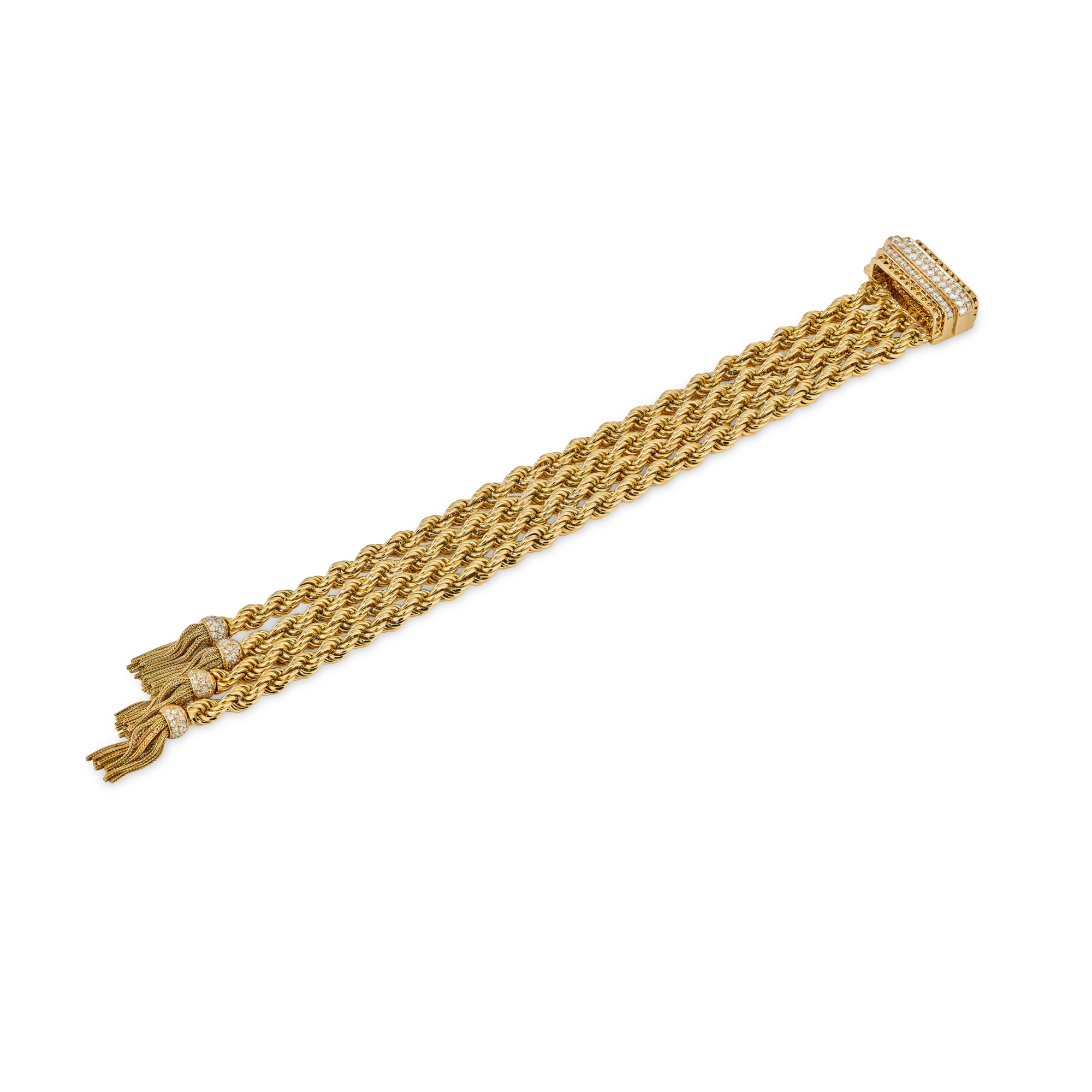 Cord bracelet, 1949
Yellow gold, diamonds
Van Cleef & Arpels Collection