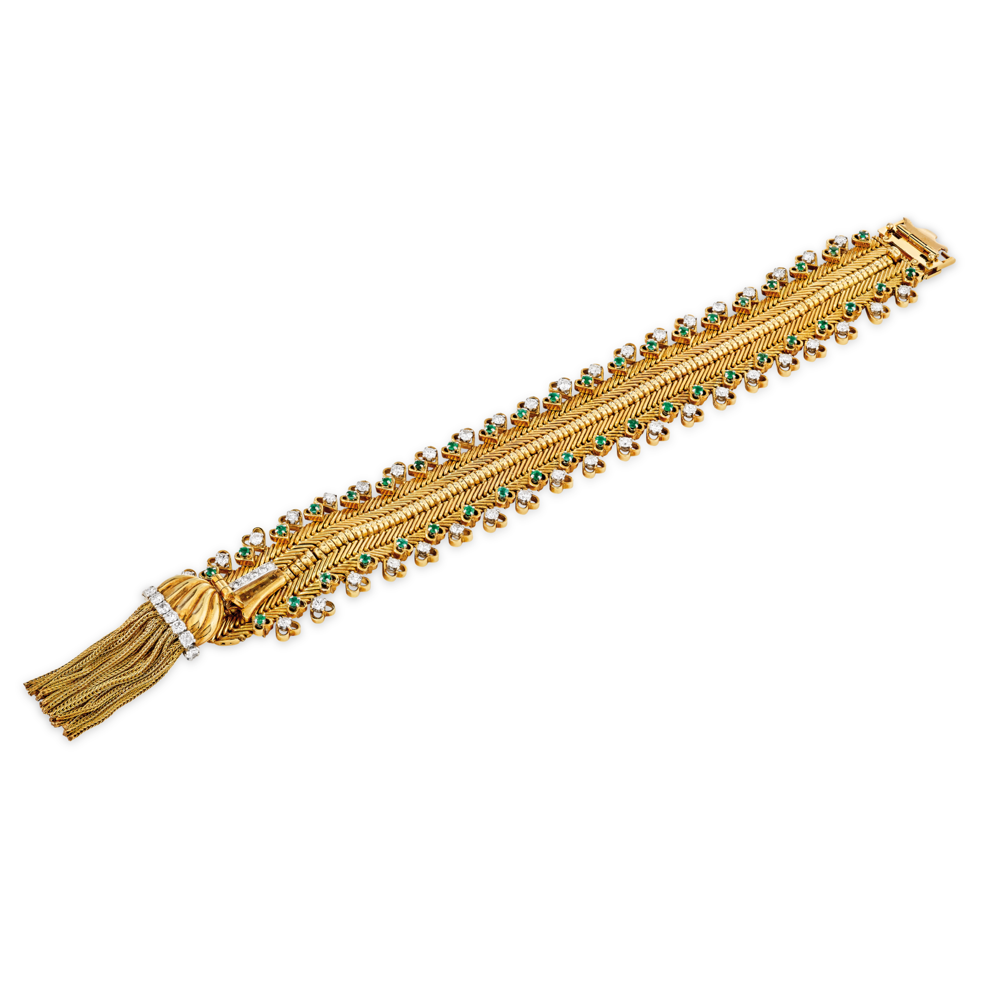 Zip bracelet, 1955
Platinum, yellow gold, emeralds, diamonds
Van Cleef & Arpels Collection