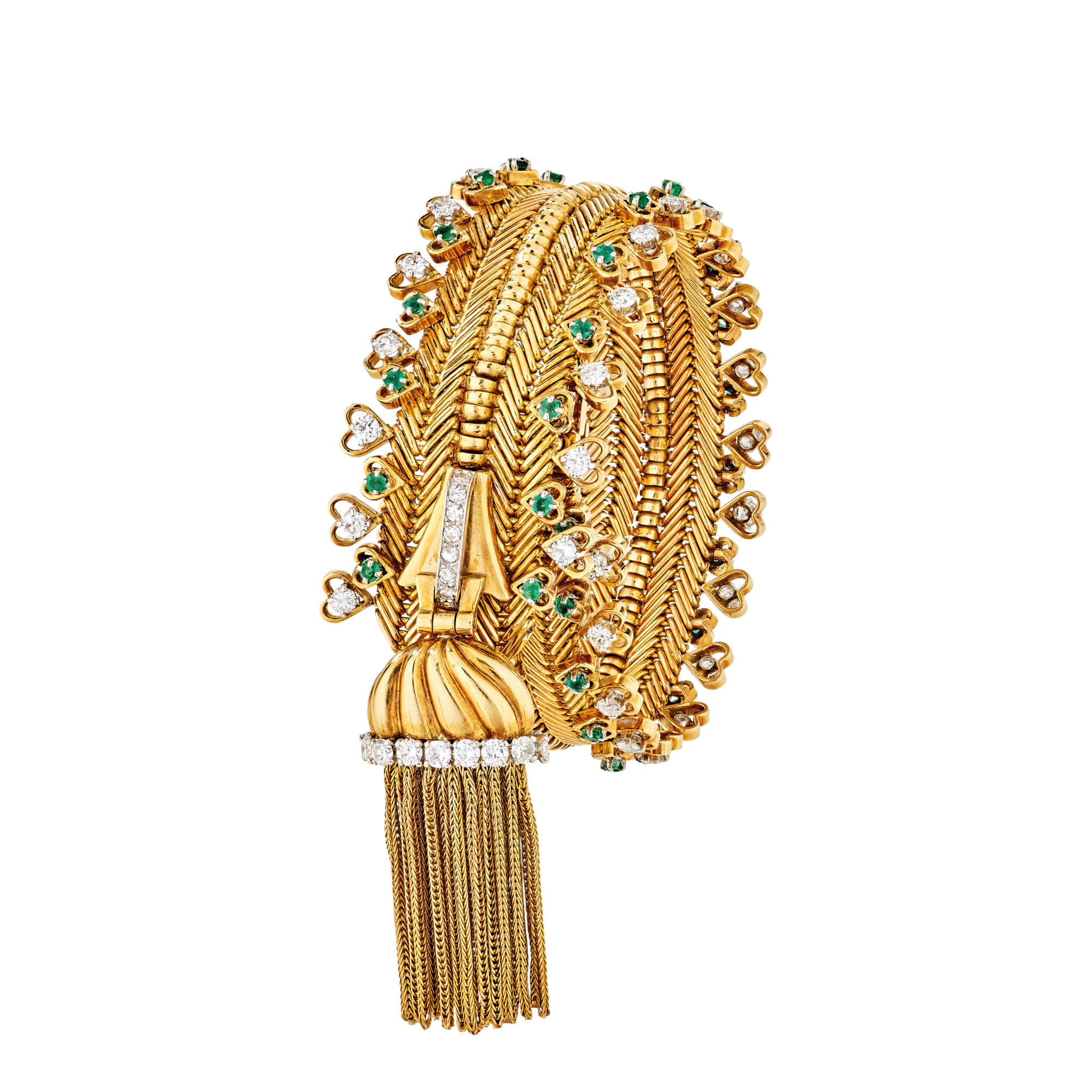 Zip bracelet, 1955
Platinum, yellow gold, emeralds, diamonds
Van Cleef & Arpels Collection