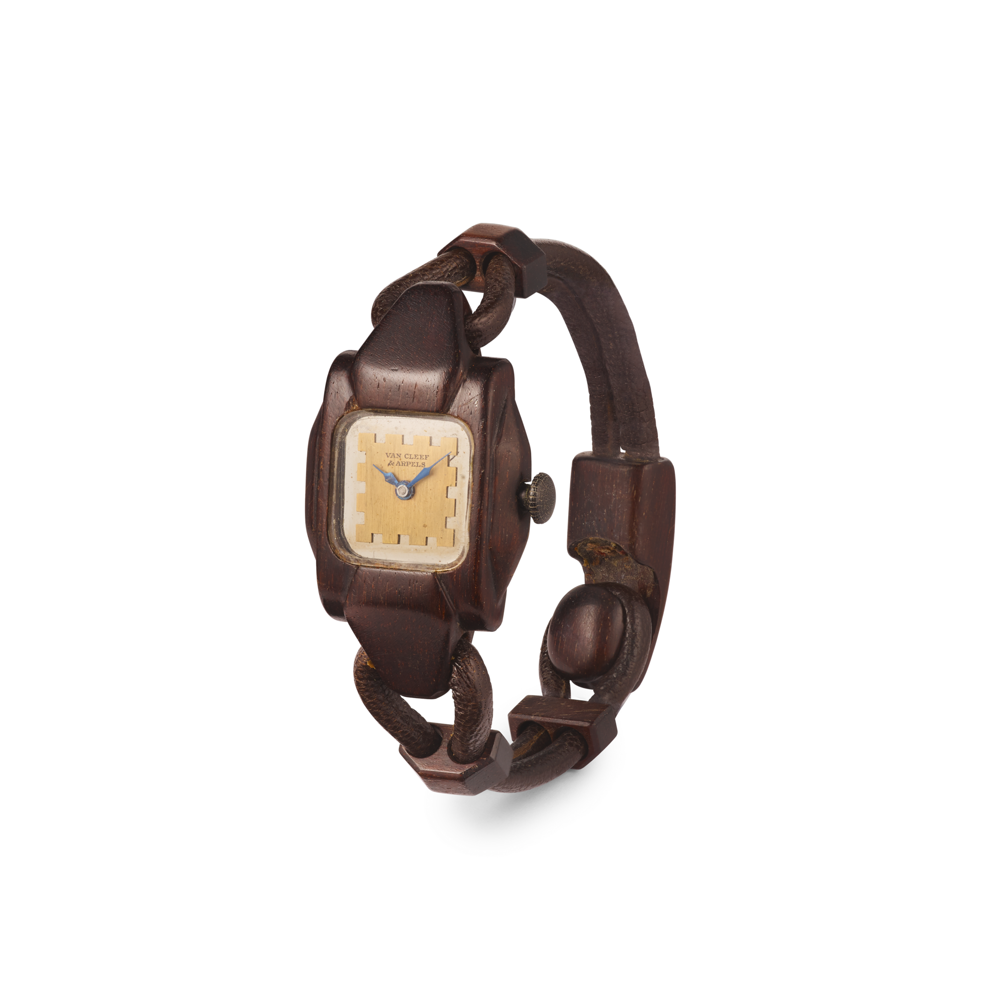 Wristwatch, c. 1932
Metal, wood, and leather
Van Cleef & Arpels Collection