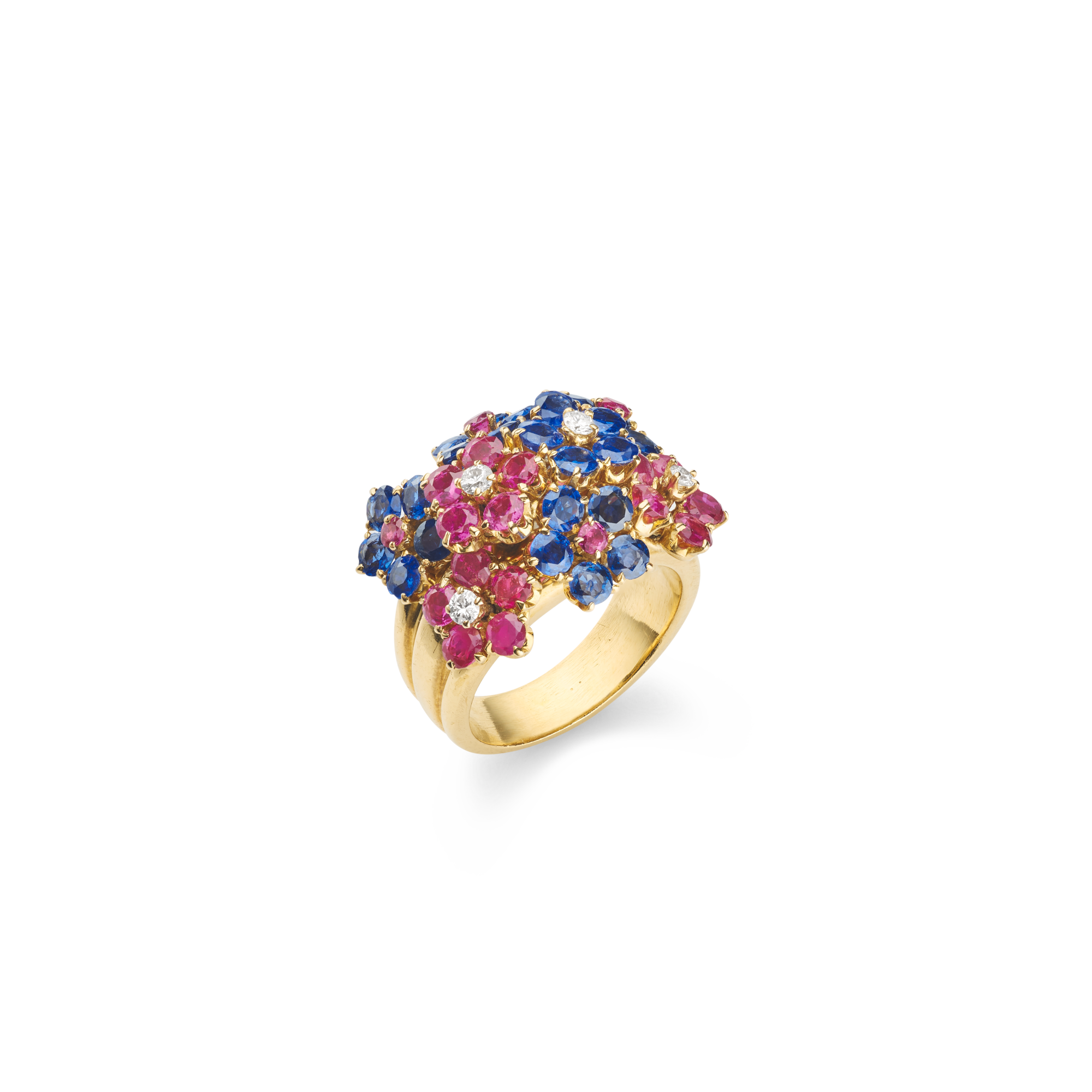 Hawaii ring, c. 1939
Yellow gold, rubies, sapphires, and diamonds
Van Cleef & Arpels Collection