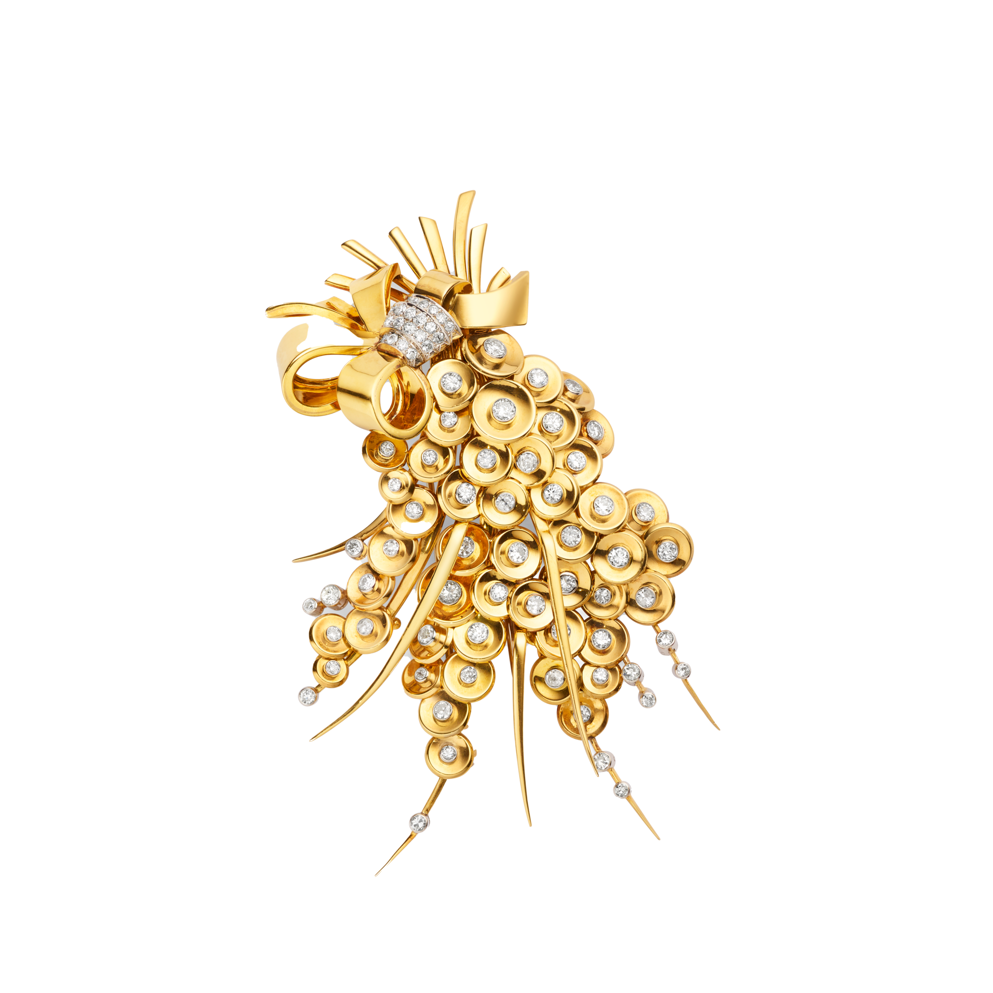 Sequins clip, 1948
Platinum, yellow gold, and diamonds
Van Cleef & Arpels Collection