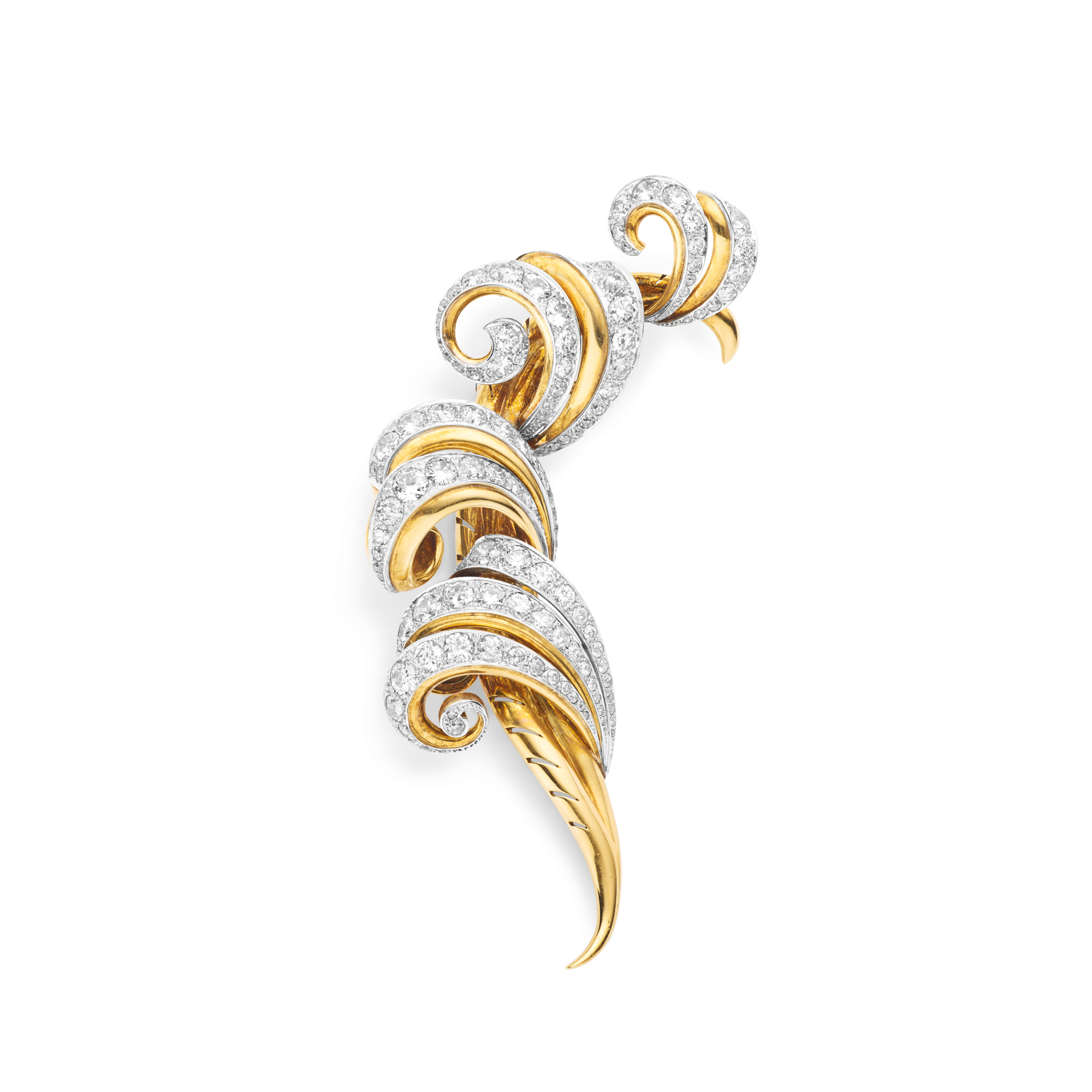 Fern clip, 1942
Platinum, yellow gold, and diamonds
Van Cleef & Arpels Collection