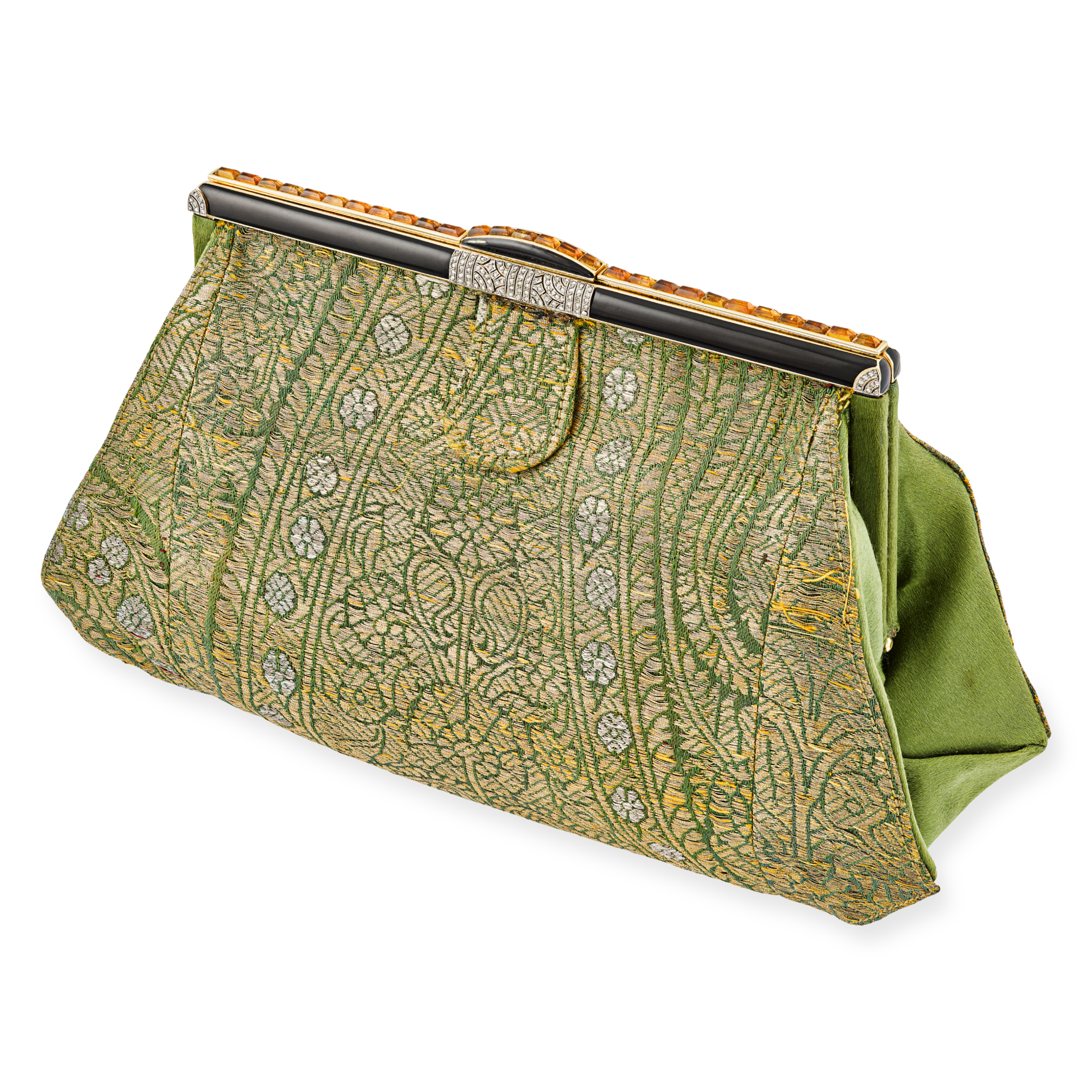 Evening bag, 1928
Yellow gold, silk, enamel, topaz, diamonds
Van Cleef & Arpels Collection