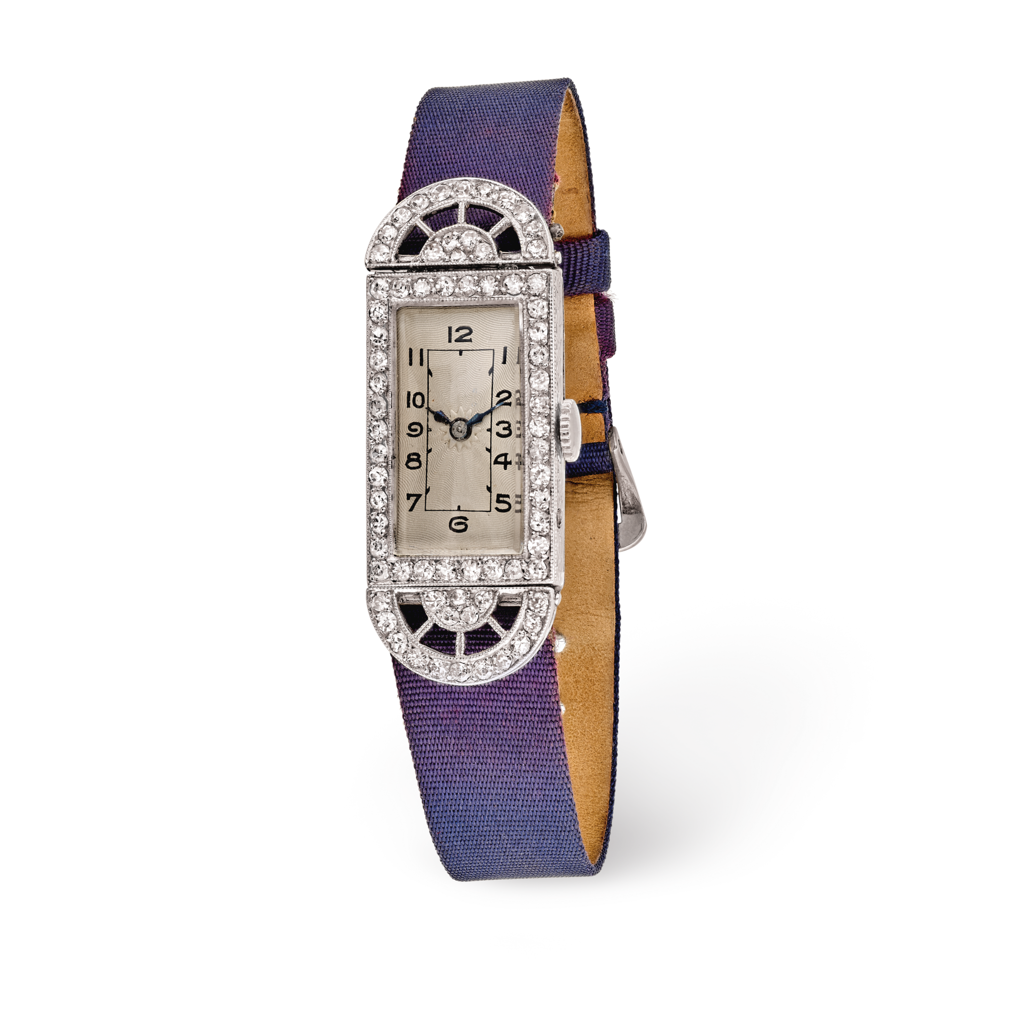 Wristwatch, 1919
Platinum, textile, and diamonds 
Van Cleef & Arpels Collection