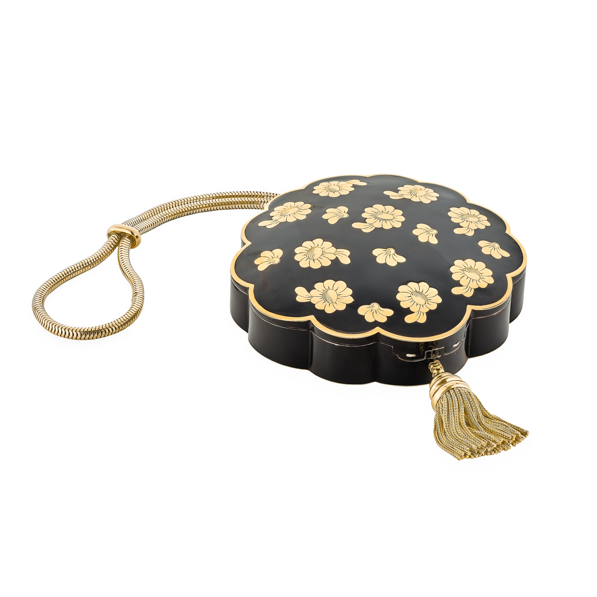 Bagatelle Minaudière, 1950
Yellow gold, silver, and lacquer
Van Cleef & Arpels Collection