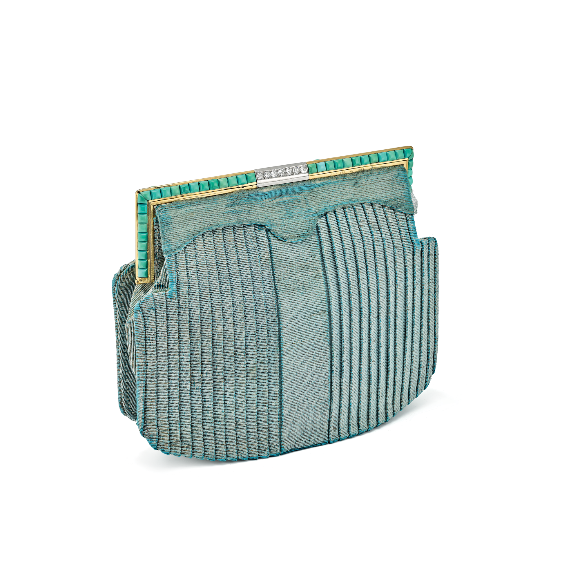 Purse, 1928
Platinum, yellow gold, turquoise, silk, and diamonds
Van Cleef & Arpels Collection