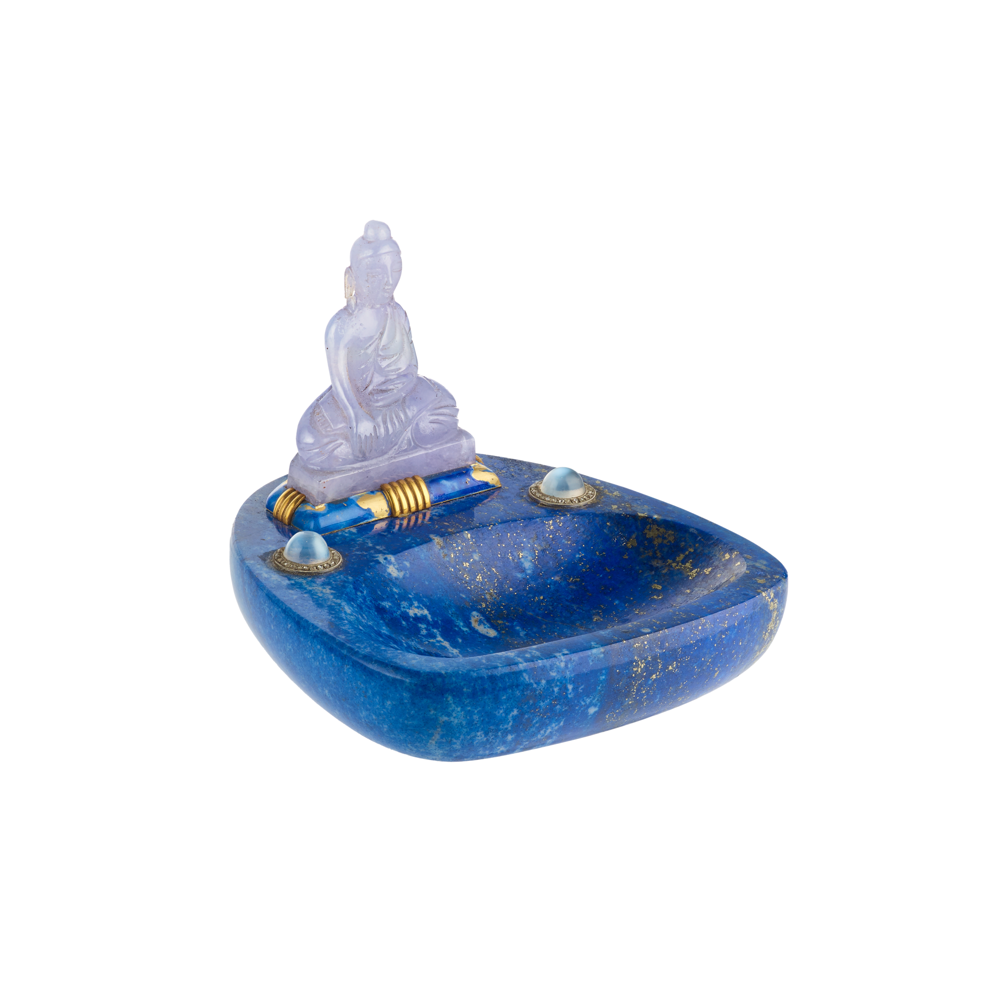 Ashtray, 1928
Yellow gold, moonstones, lapis lazuli, jade, enamel, and diamonds
Van Cleef & Arpels Collection