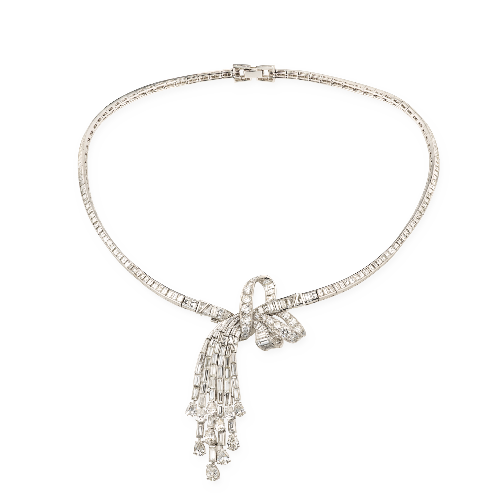 Necklace set, 1955
Platinum, white gold, osmior, diamaonds
Van Cleef & Arpels Collection
