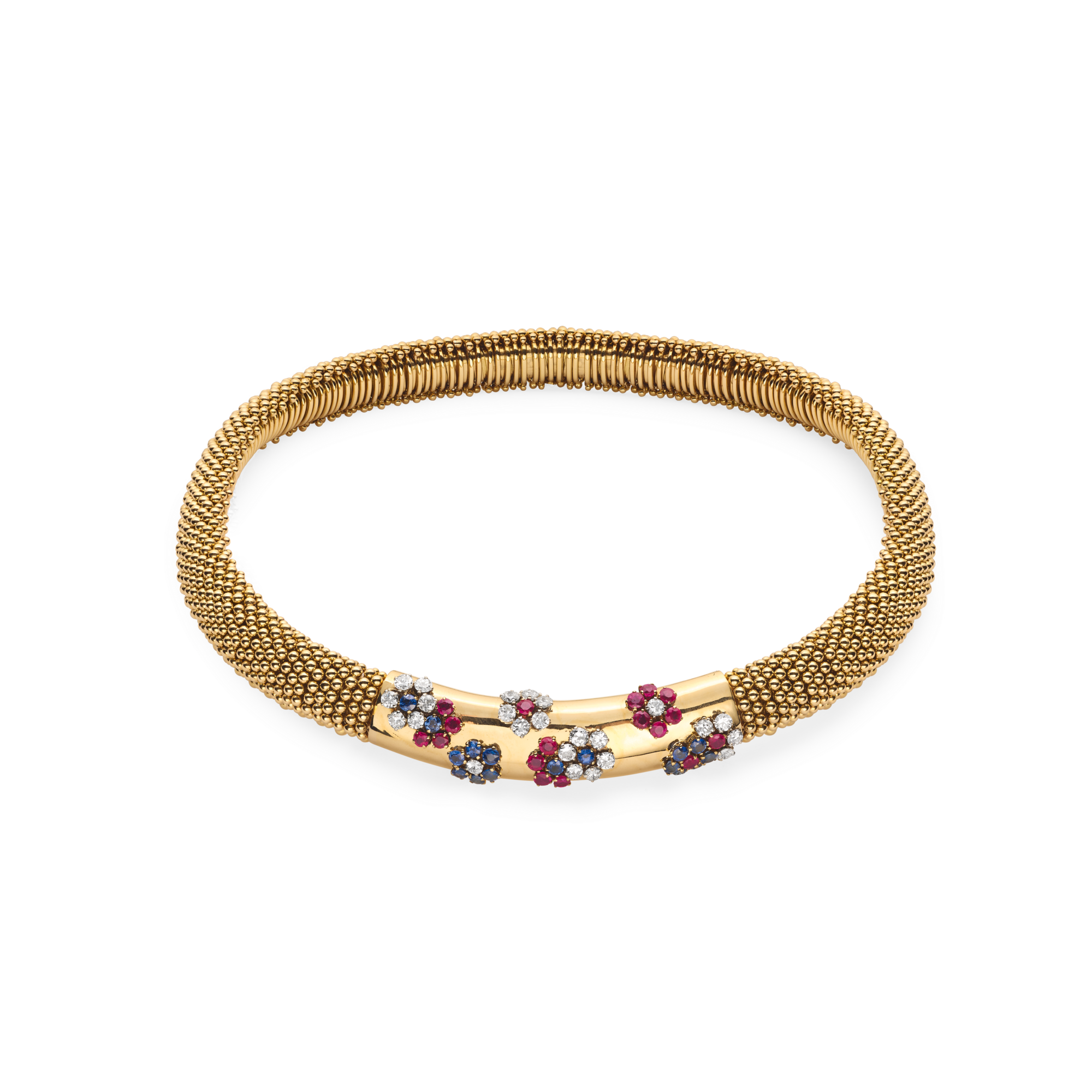 Couscous Necklace, 1953
Yellow gold, platinum, sapphires, rubies, diamonds
Van Cleef & Arpels Collection