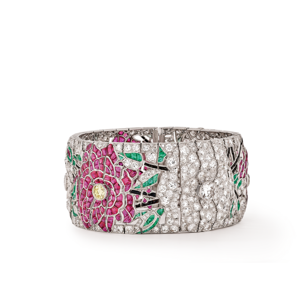 Fleurs enlac&eacute;es, roses rouges et blanches bracelet