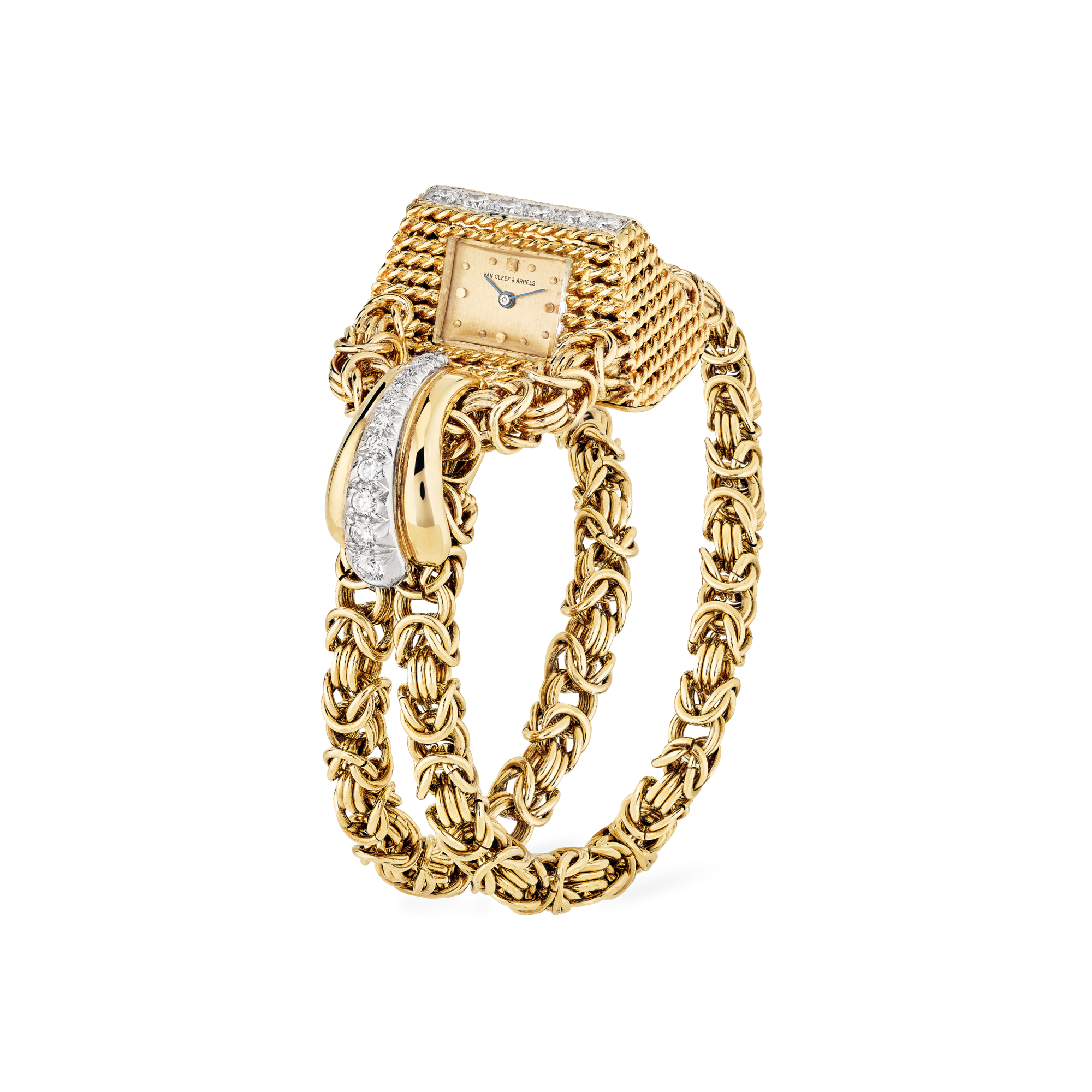 Cadenas watch, 1952
Platinum, yellow gold, and diamonds
Van Cleef & Arpels Collection