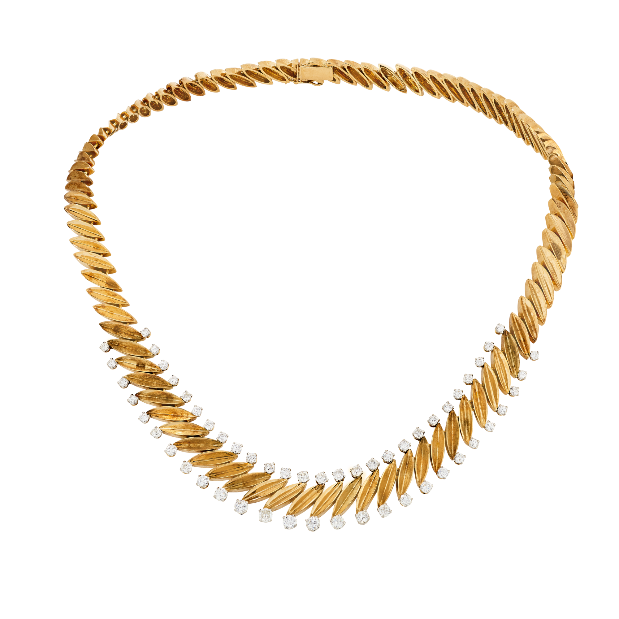 Coup de Vent Chantilly Necklace, 1955
Yellow gold, platinum, diamaonds
Van Cleef & Arpels Collection