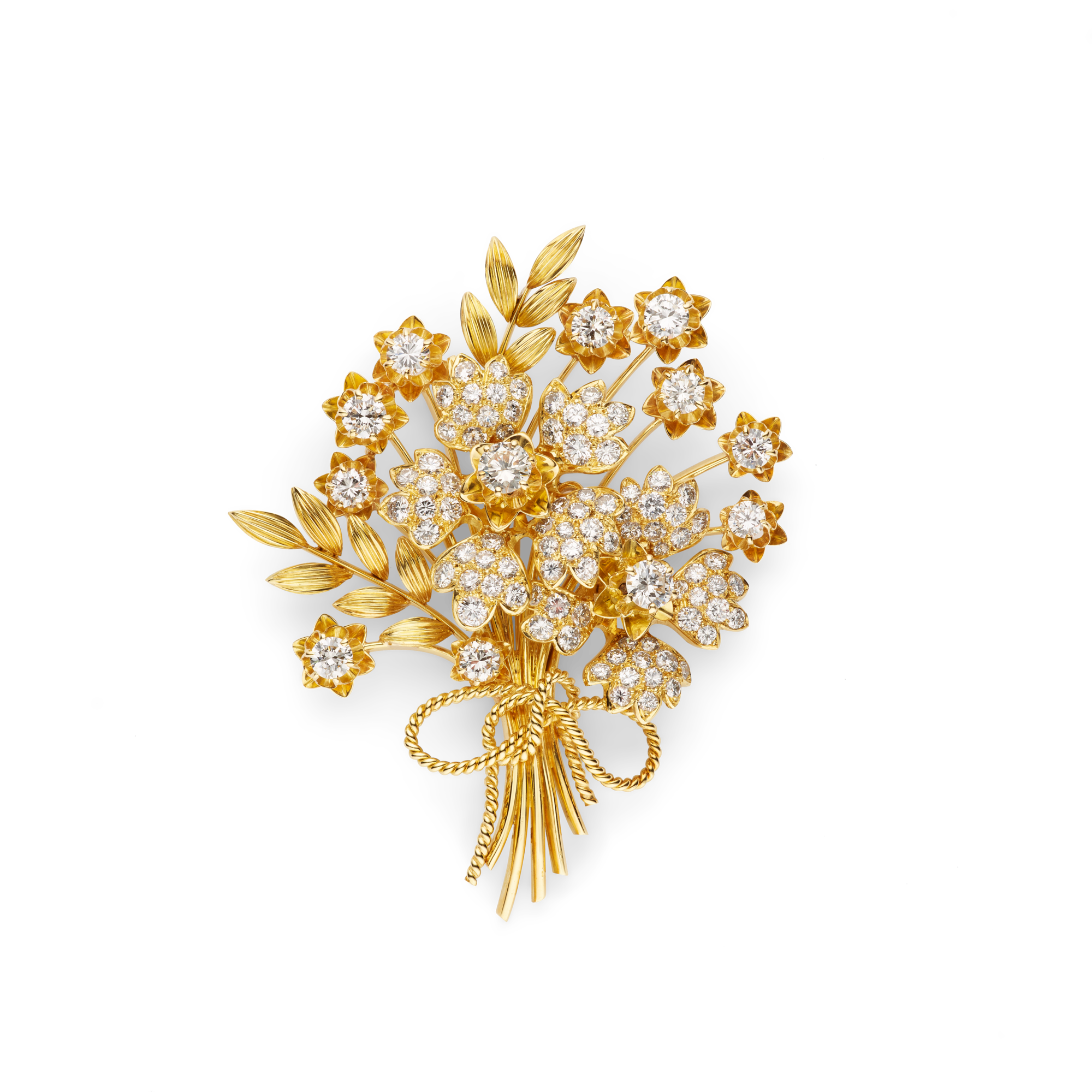 Clip Bouquet. gold yellow, diamonds (1955)
Collection Van Cleef & Arpels
