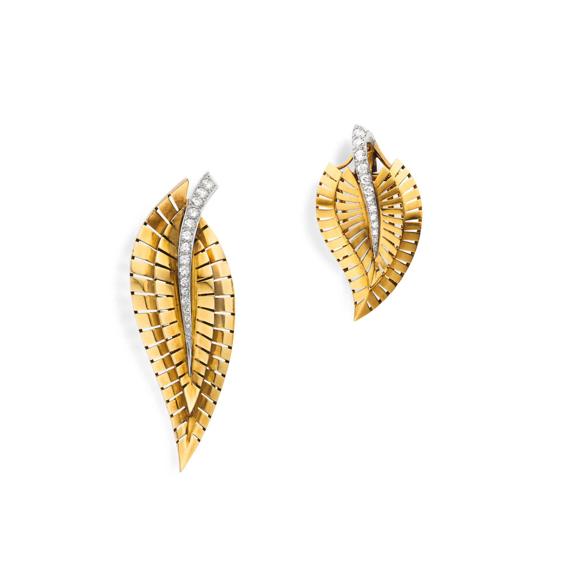 Clips smalles Feuilles. gold yellow, platine, diamonds (1965)
Collection Van Cleef & Arpels