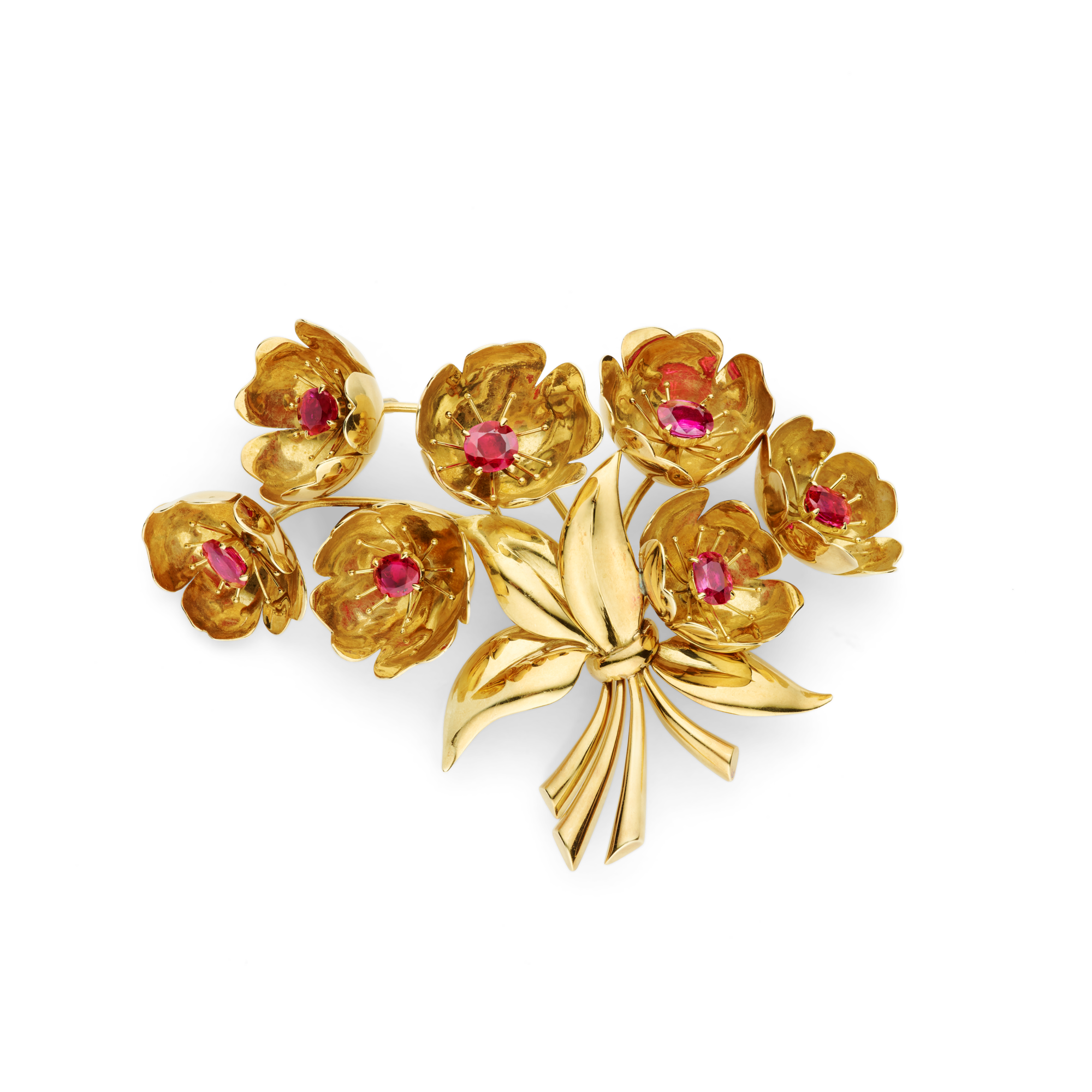 Buttercups clip, 1945
Yellow gold and rubies
Van Cleef & Arpels Collection