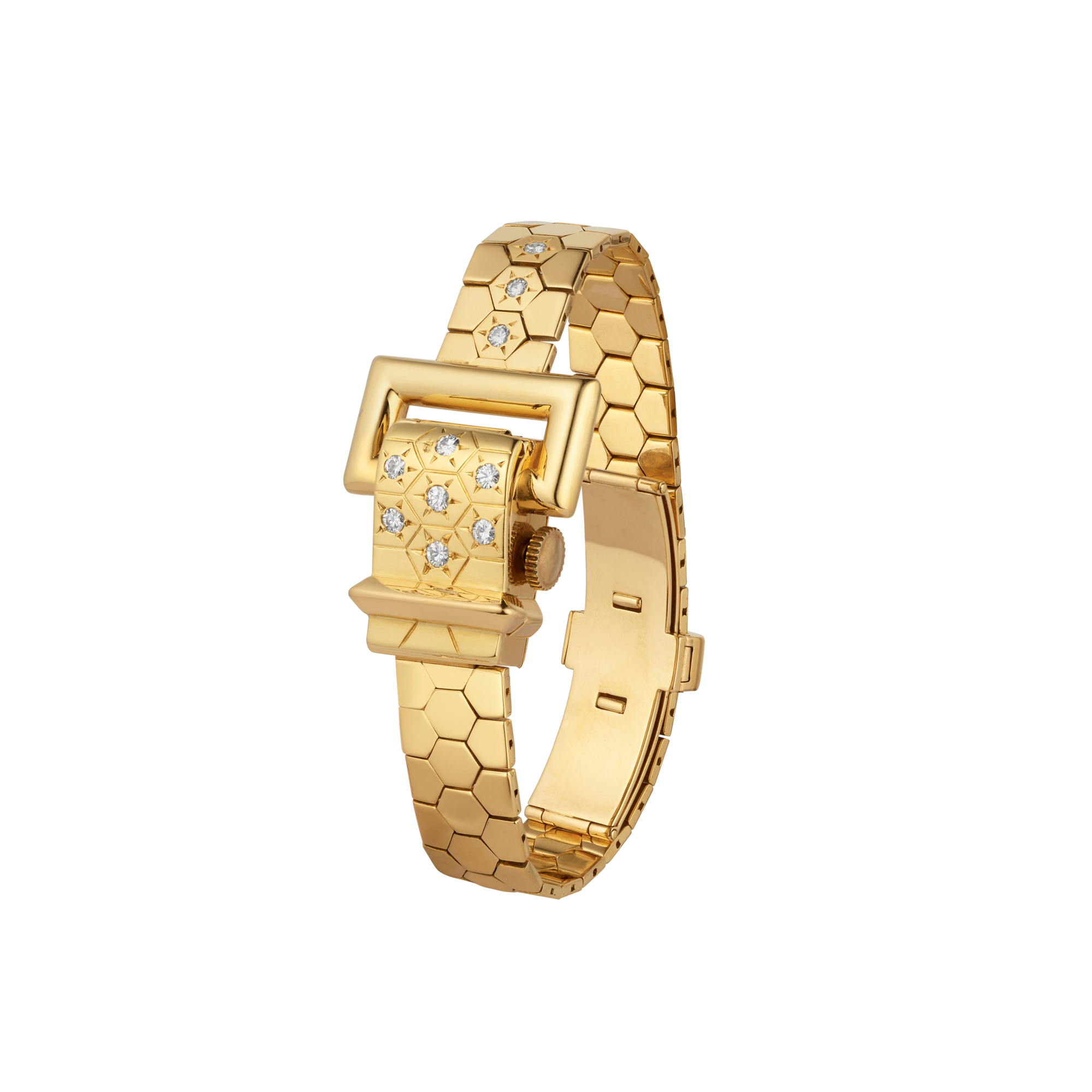 Wristwatch, 1947
Yellow gold and diamonds
Van Cleef & Arpels Collection