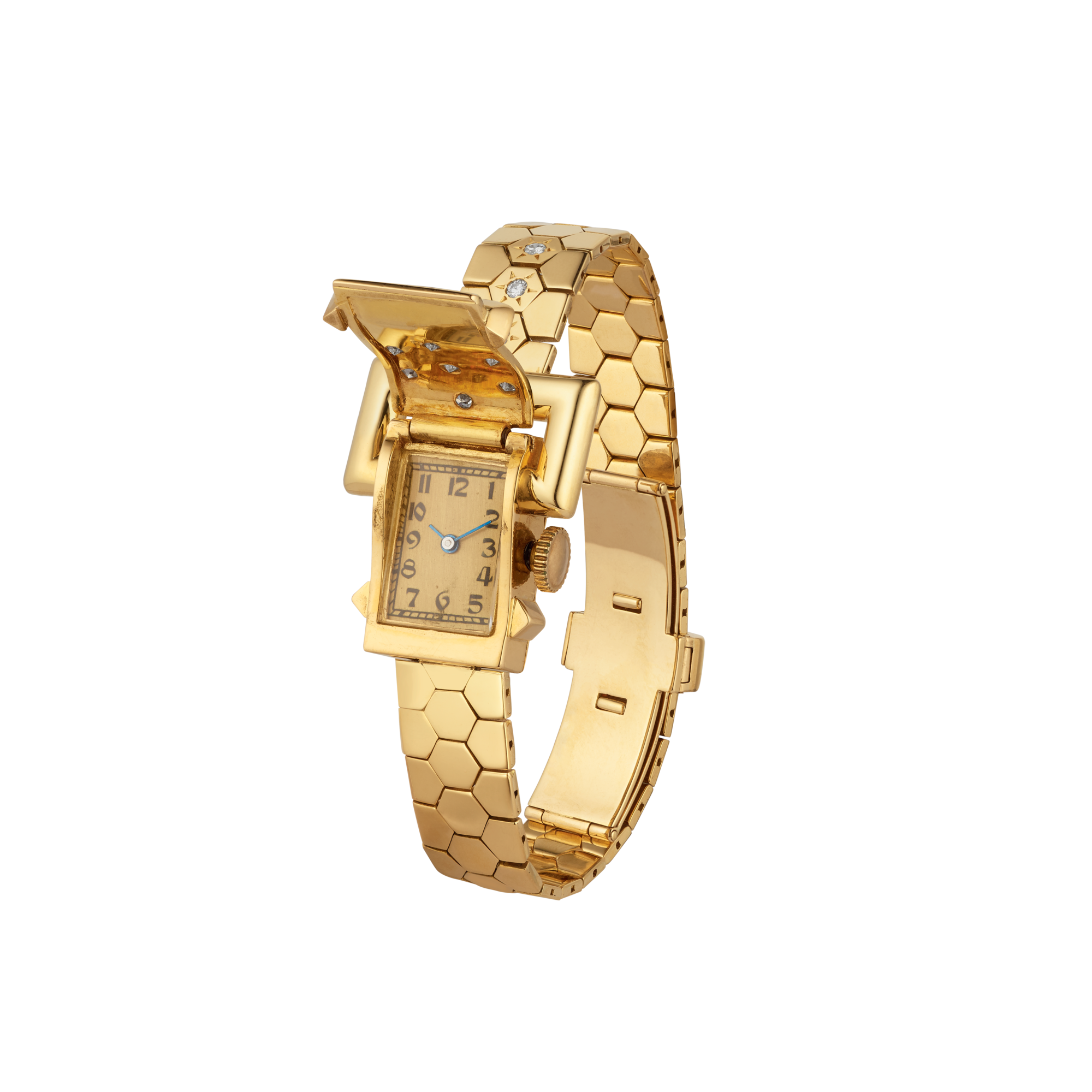 Wristwatch, 1947
Yellow gold and diamonds
Van Cleef & Arpels Collection