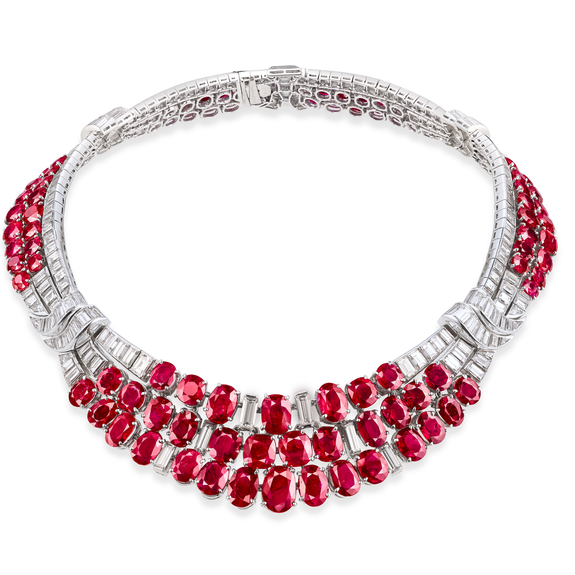 Necklace, 1936
Platinum, rubies, and diamonds
Former collection of Hélène Beaumont
Van Cleef & Arpels Collection