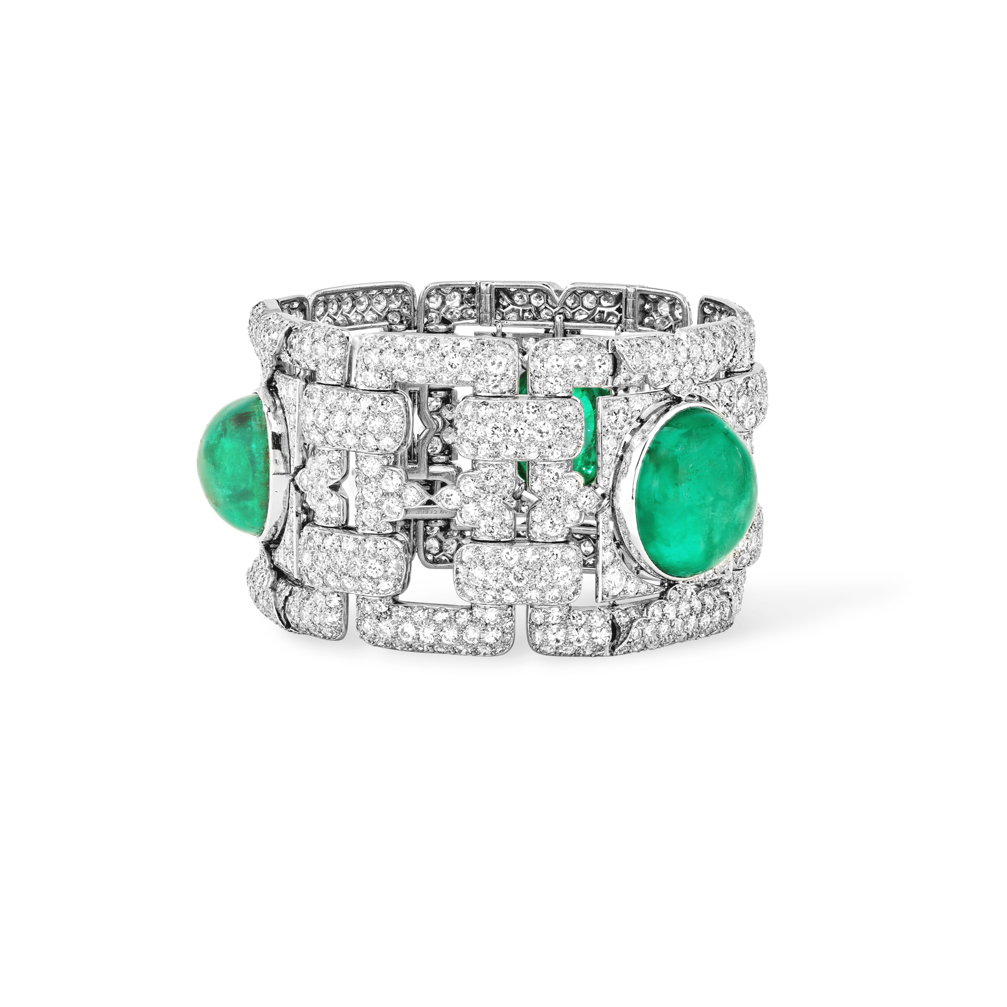 Bracelet, 1925
Platinum, emeralds, and diamonds
Van Cleef & Arpels Collection