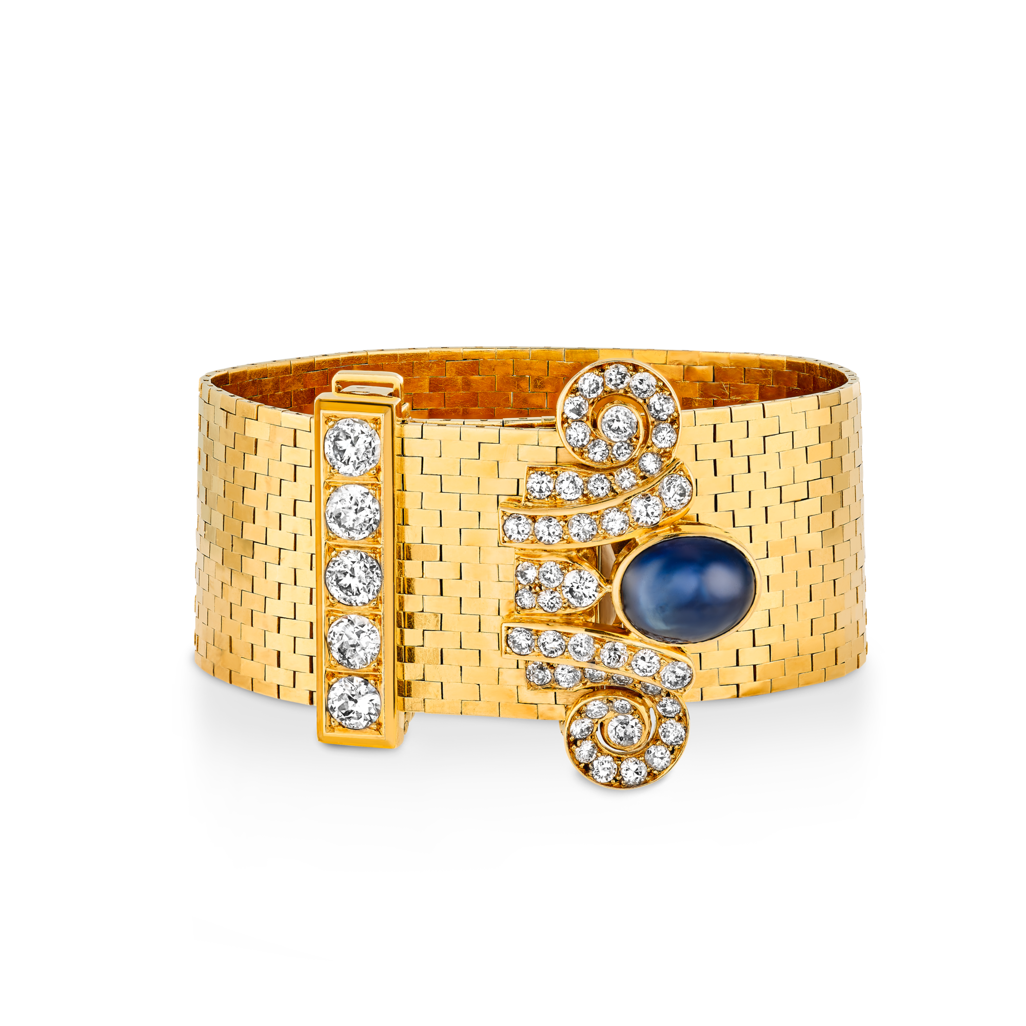 Ludo bracelet, 1937
Yellow gold, sapphire, black enamel, and diamonds
Van Cleef & Arpels Collection