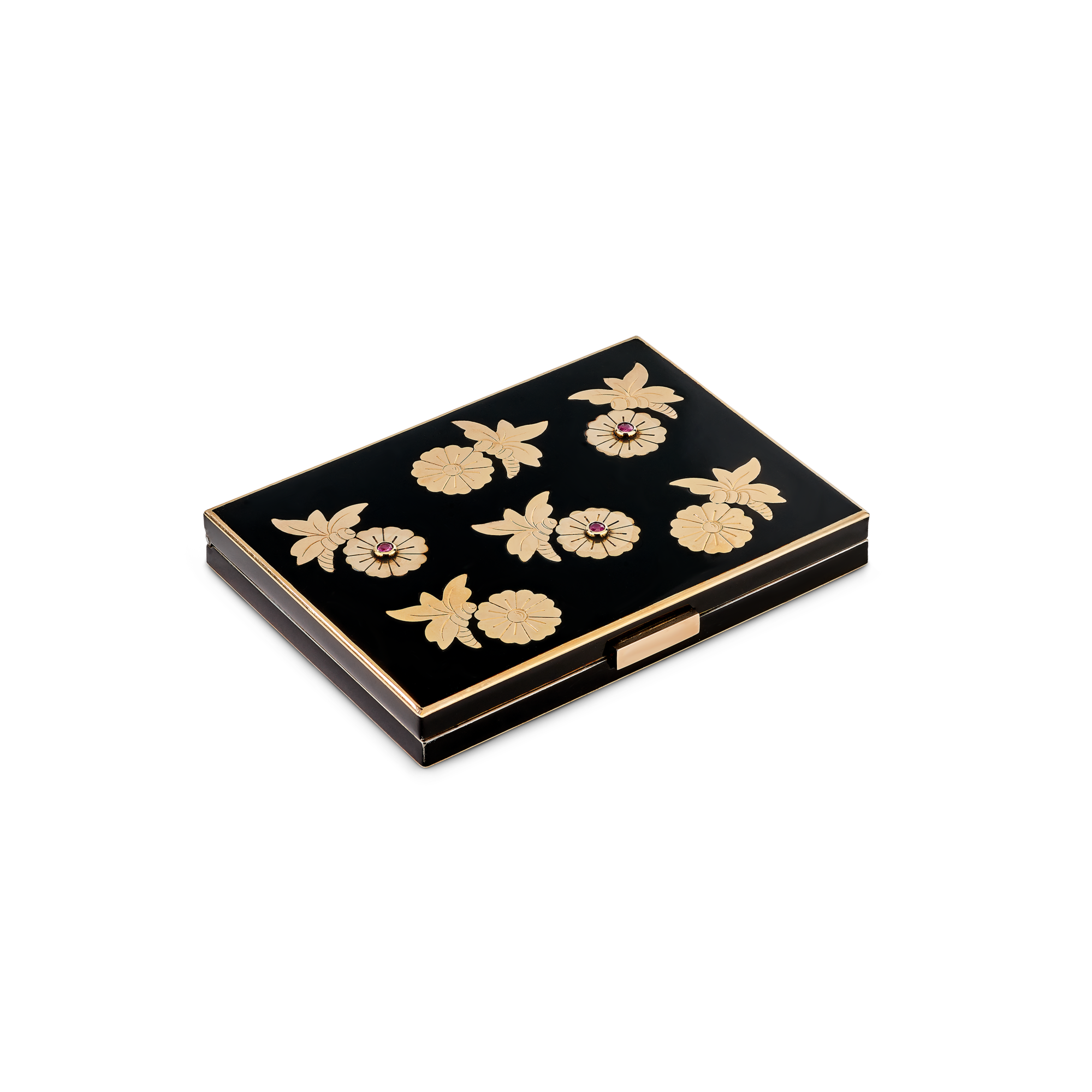 Powder compact, 1947
Silver, yellow gold, rubies, enamel
Van Cleef & Arpels Collection